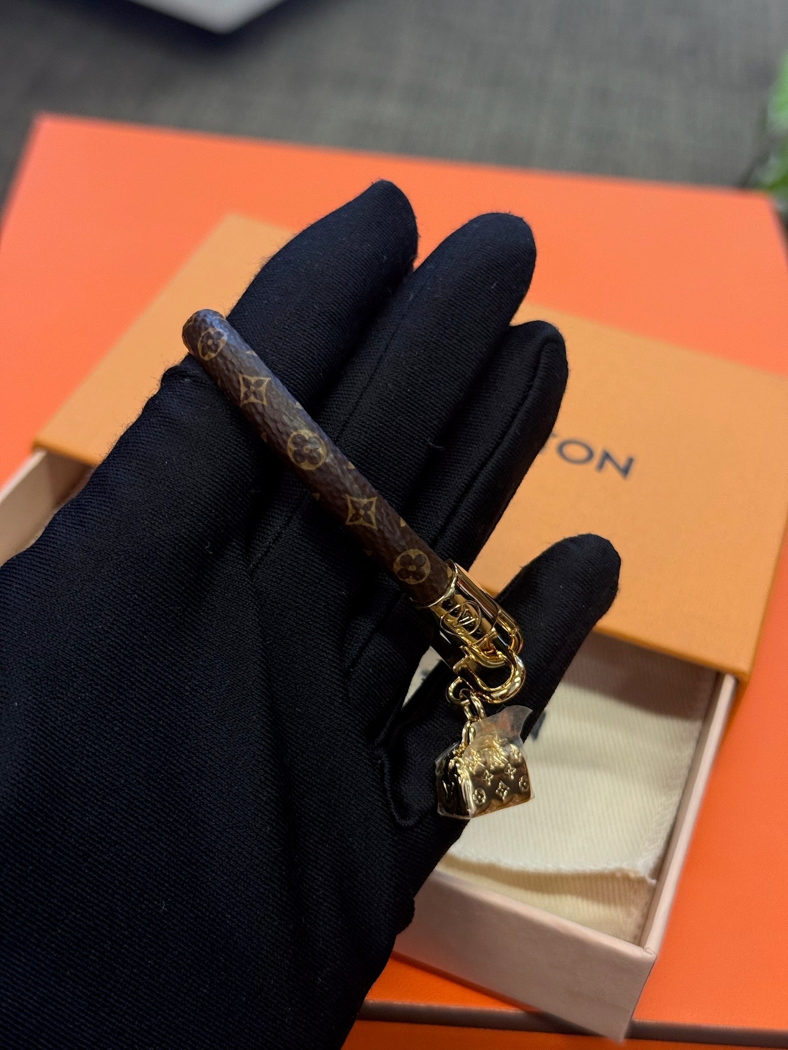 Louis Vuitton Braided Leather Bracelet - Black image 4