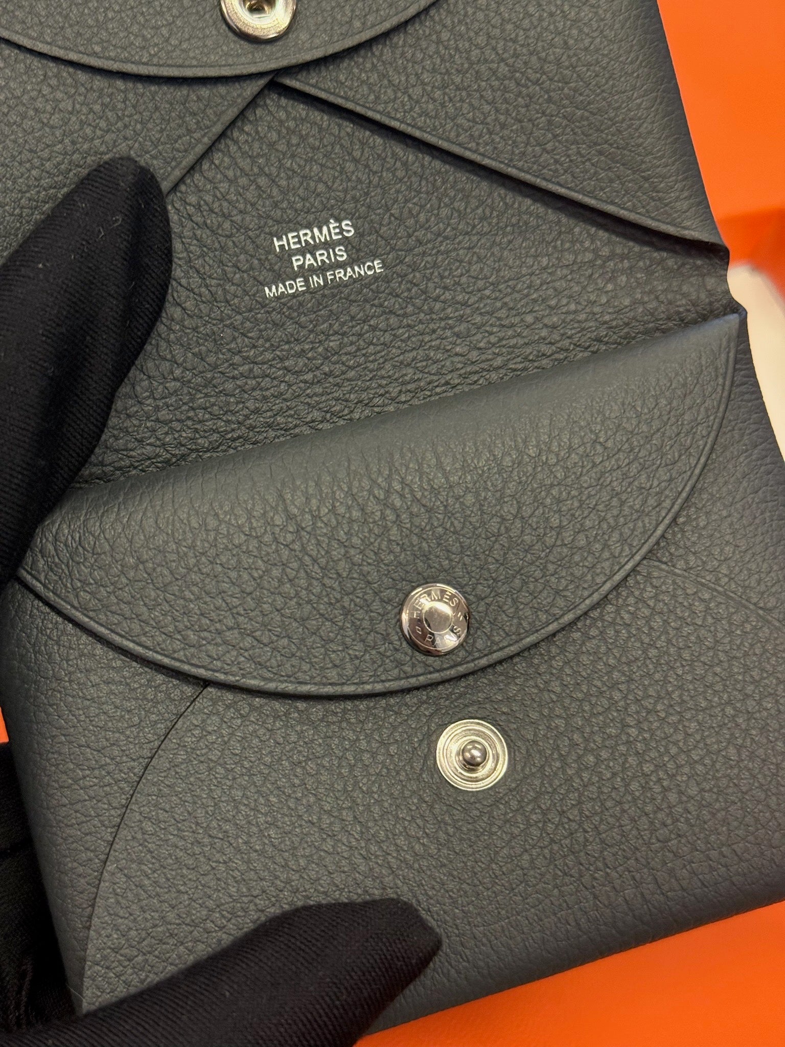 Hermès Calvi Card Holder - Dark Grey image 4