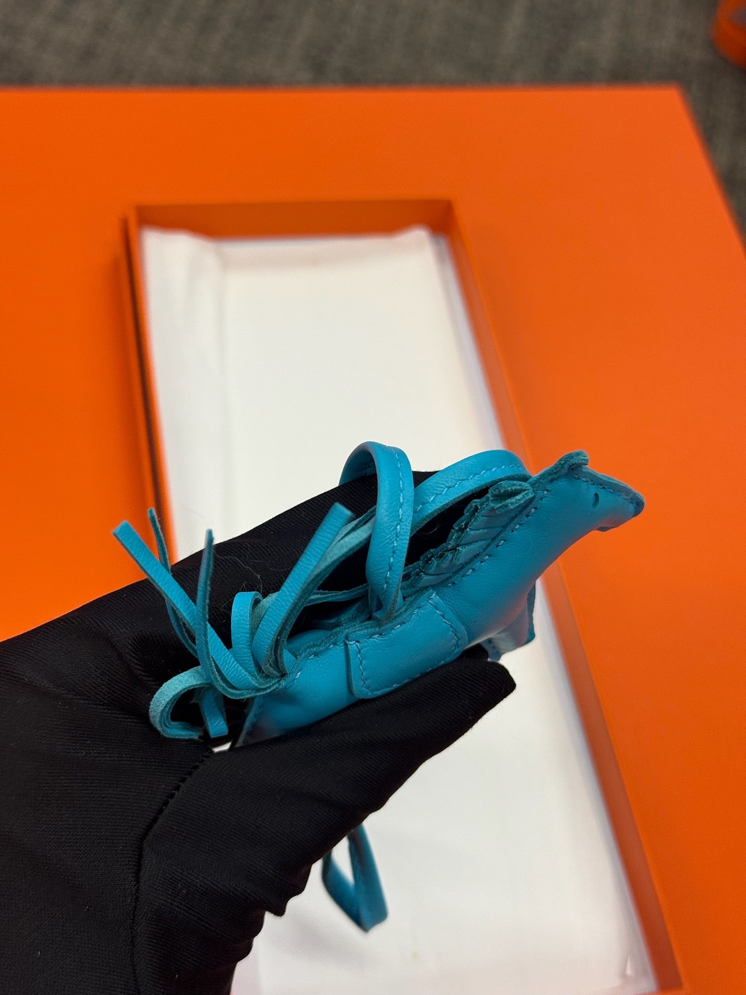Hermès Rodeo Horse Bag Charm - Turquoise Blue image 4