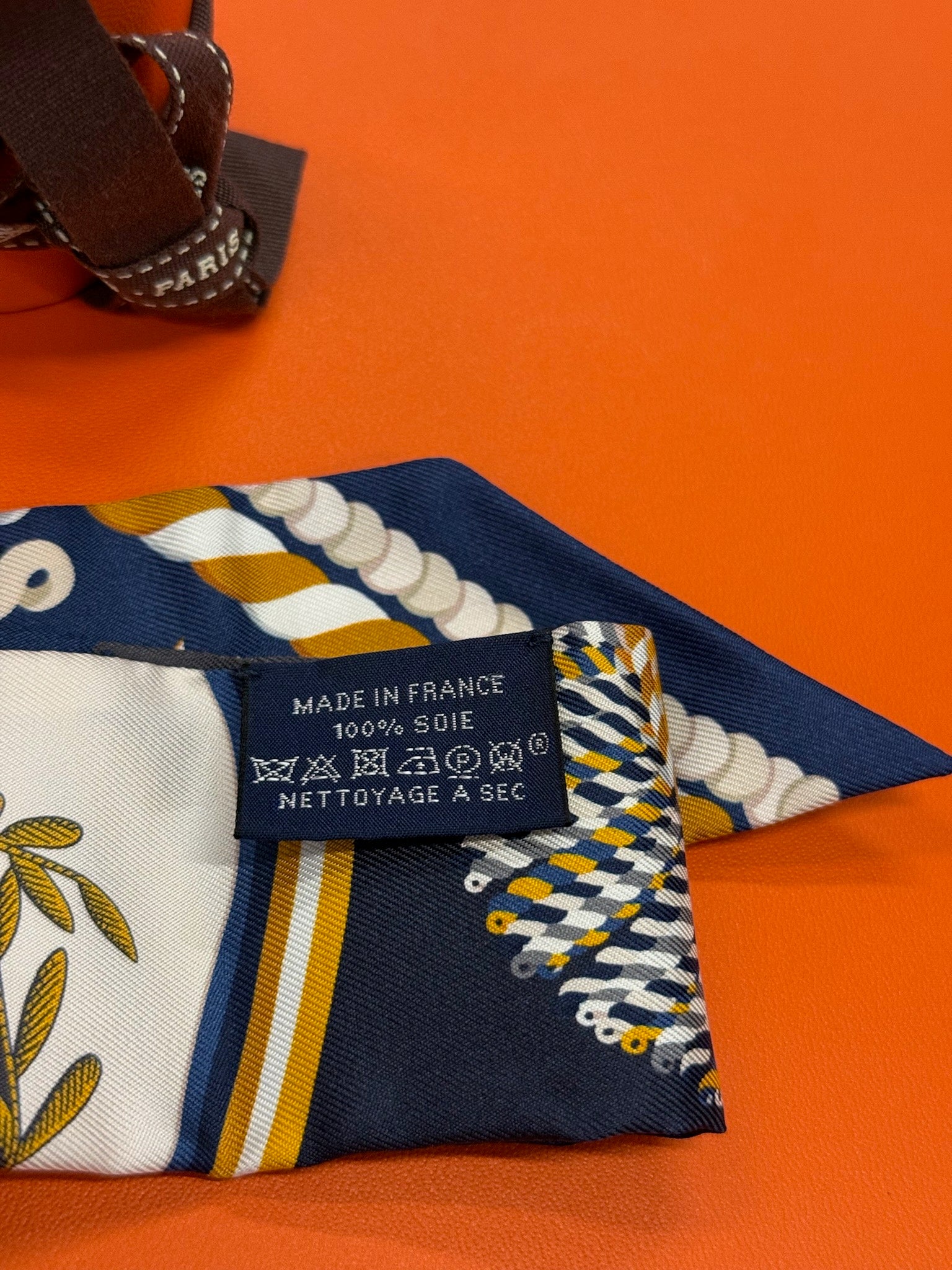 Hermès Twilly - Navy, Gold & White Nautical Print image 4