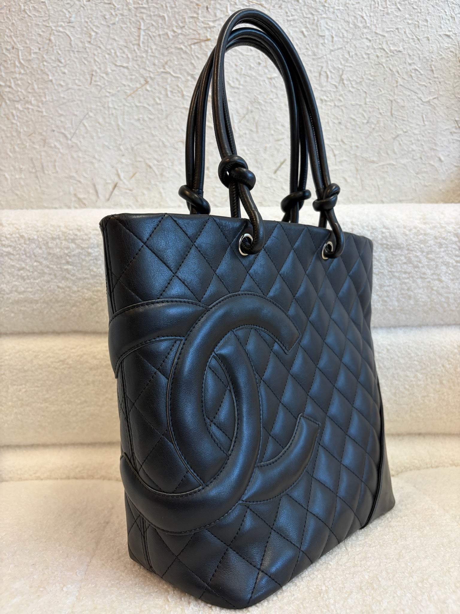 Chanel Cambon Tote Black with Patent Leather Logo image 4