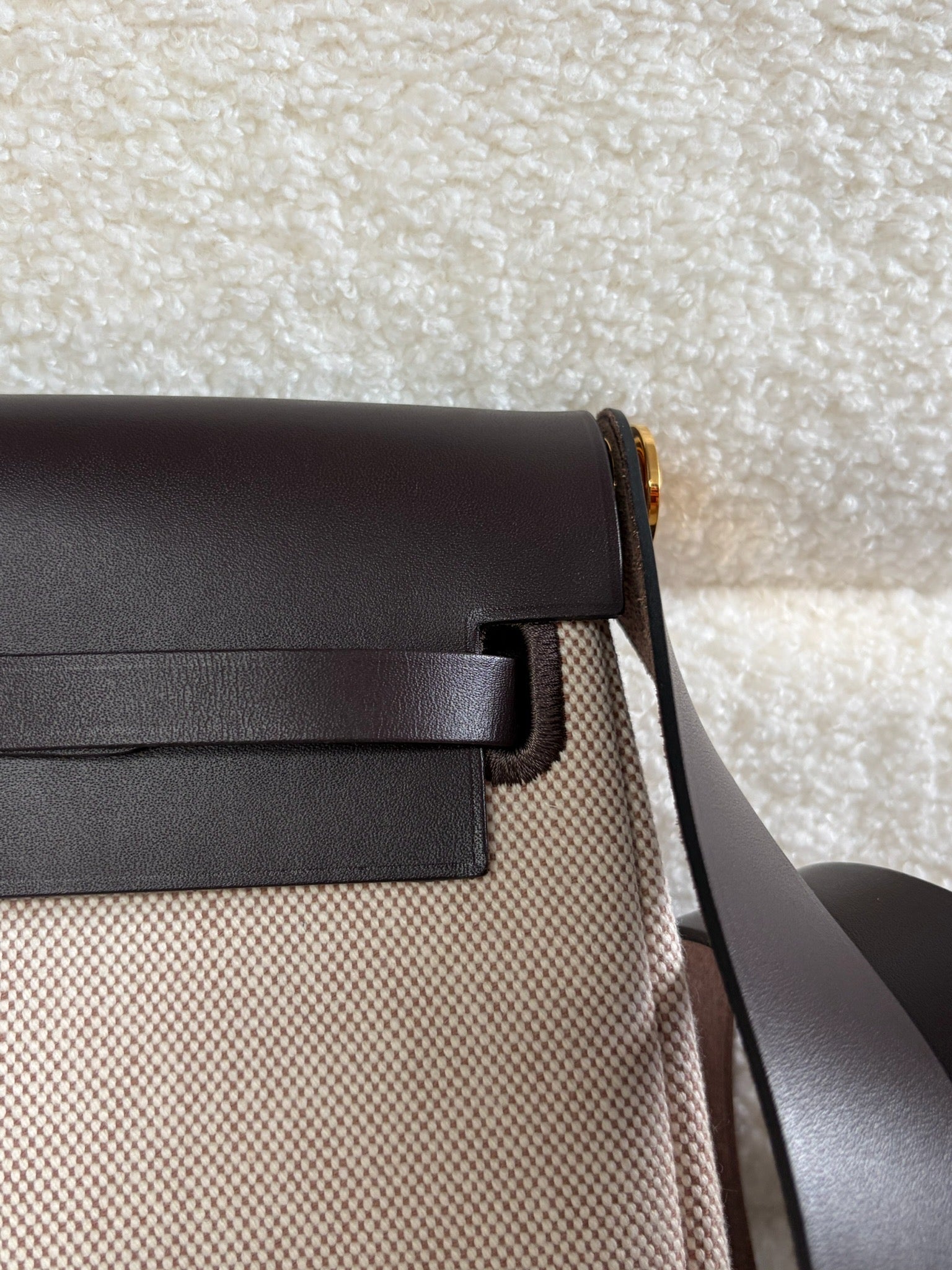 Hermes Herbag Zip 20 Ecru Beige Eben image 4
