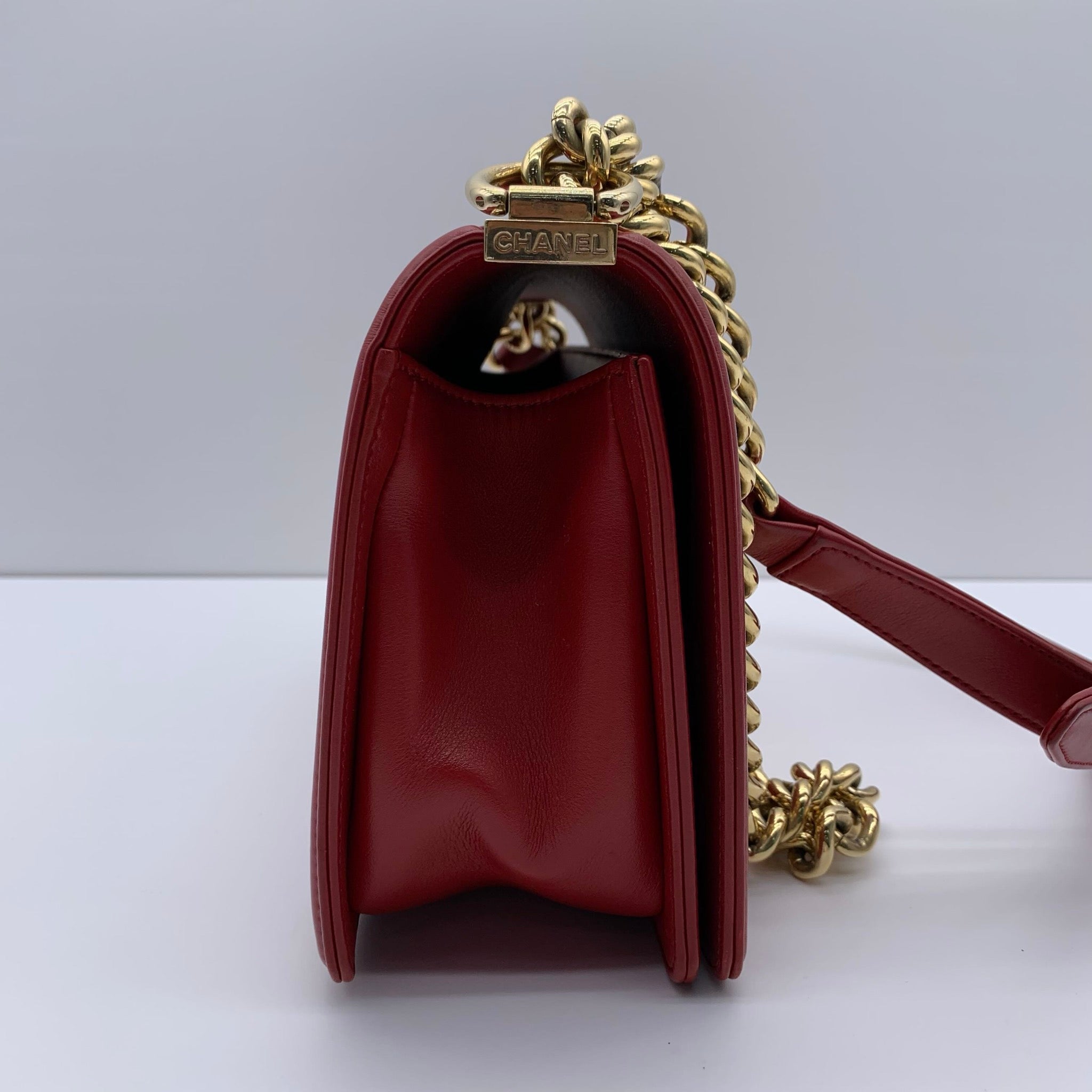 Chanel Boy Medium Flap Bag Red image 4