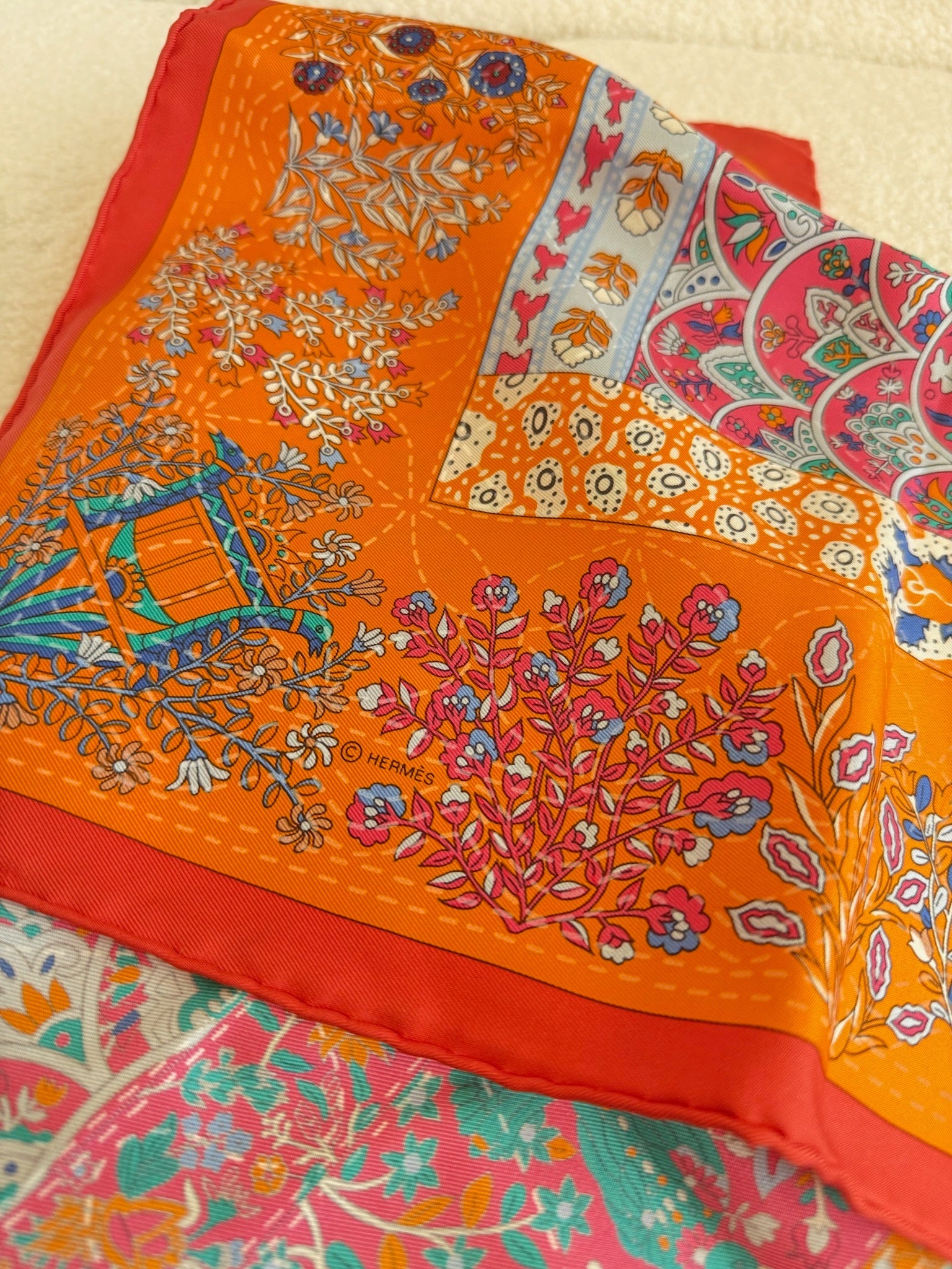 Hermes Pique et Fleuri de Provence Multiple Colors Silk Scarf 90 image 4