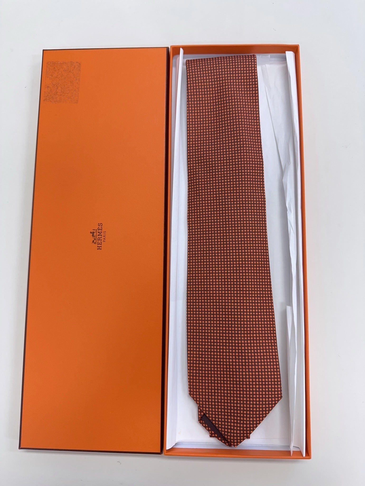 Hermès Twill Tie Orange Brown image 5