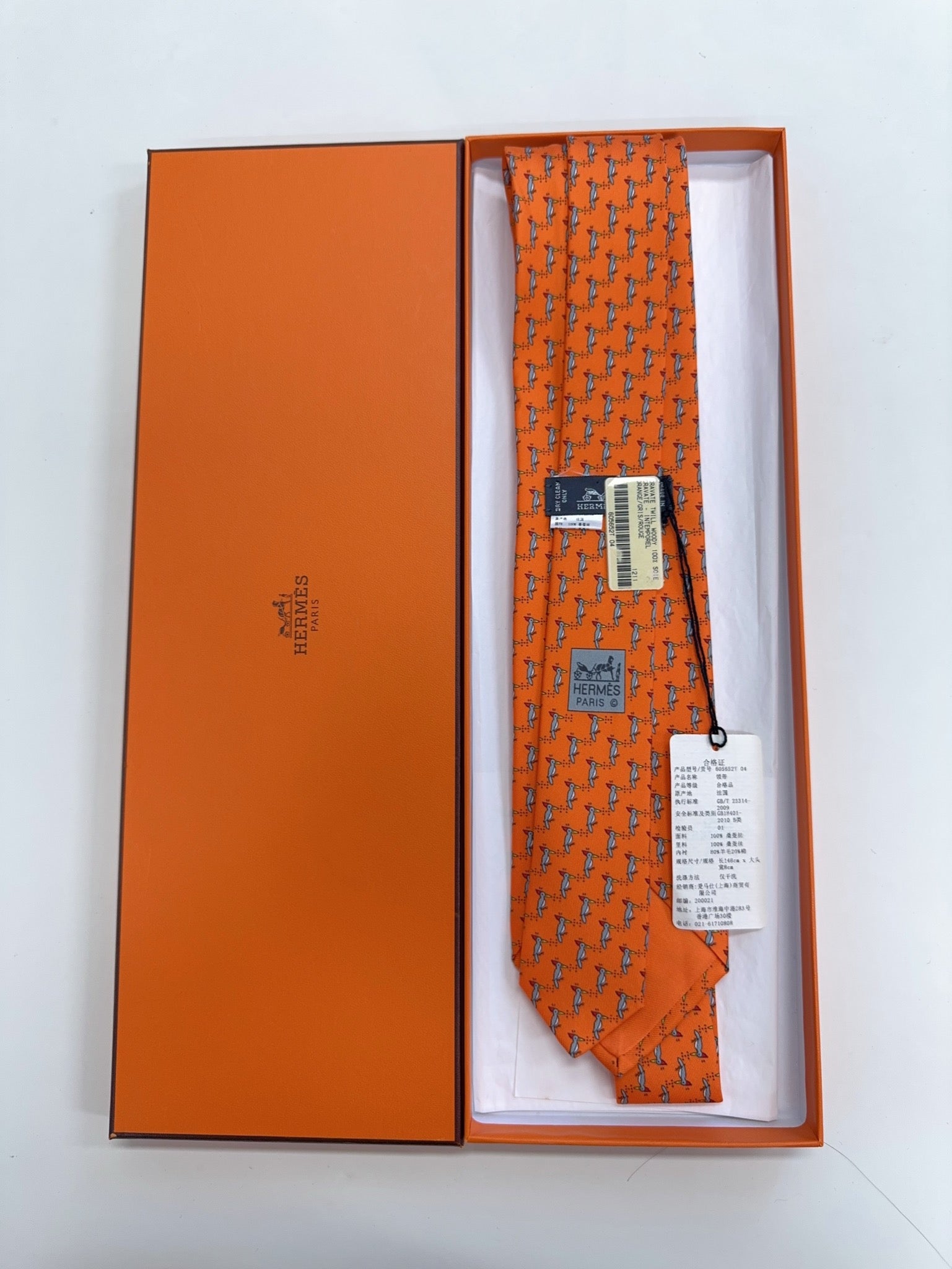 Hermès Twill Tie Orange image 5