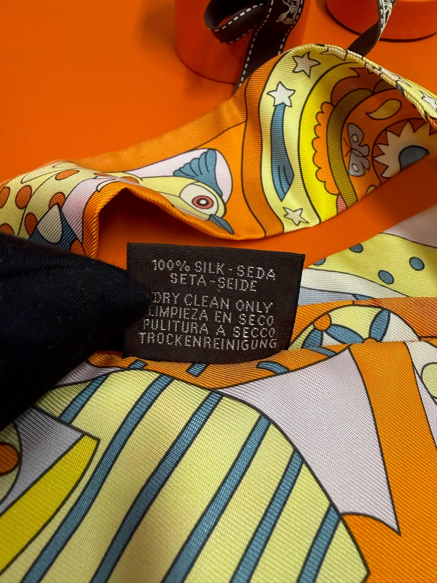 Hermès Twilly - Orange Owl Print image 5