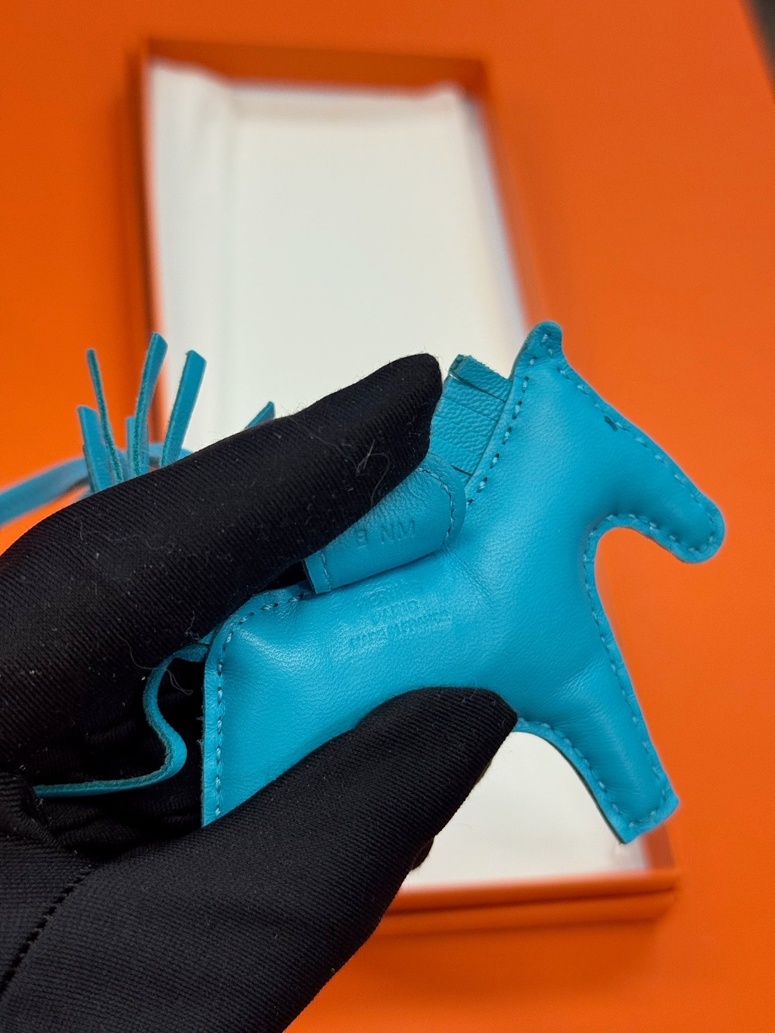 Hermès Rodeo Horse Bag Charm - Turquoise Blue image 5