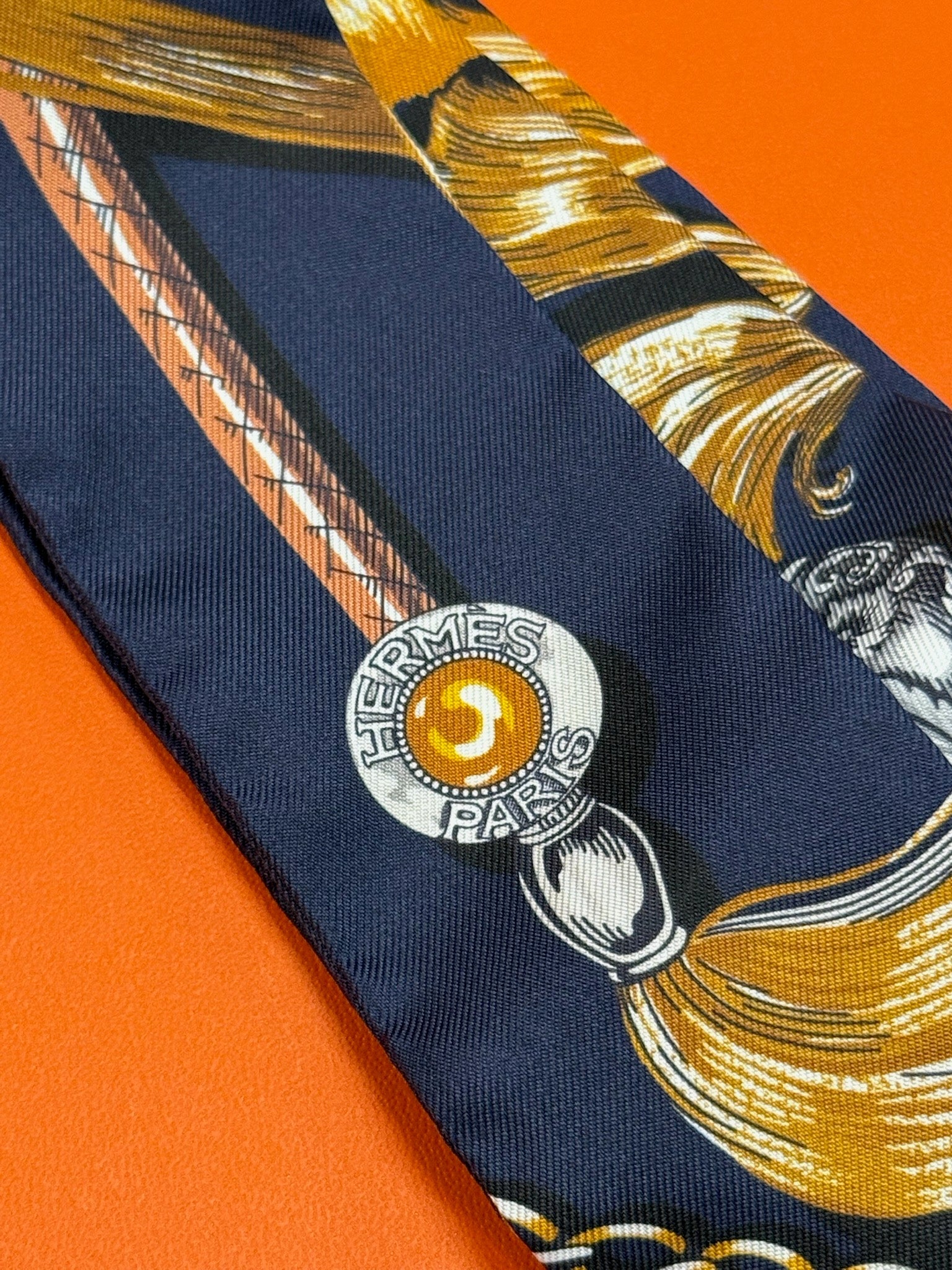 Hermès Twilly - Navy & Gold Feather Print image 5