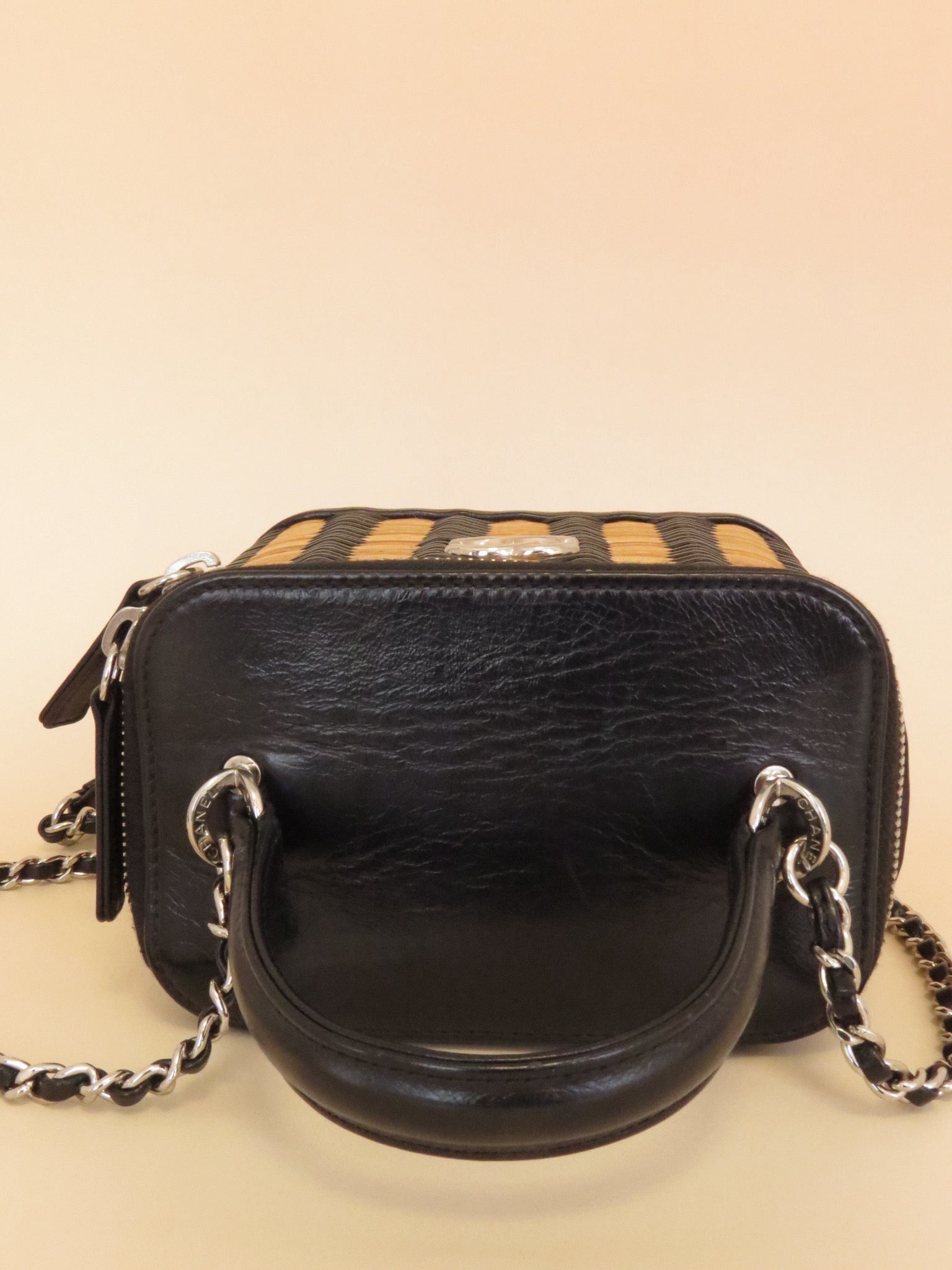 Chanel Woven Vanity Case - Black & Natural image 5