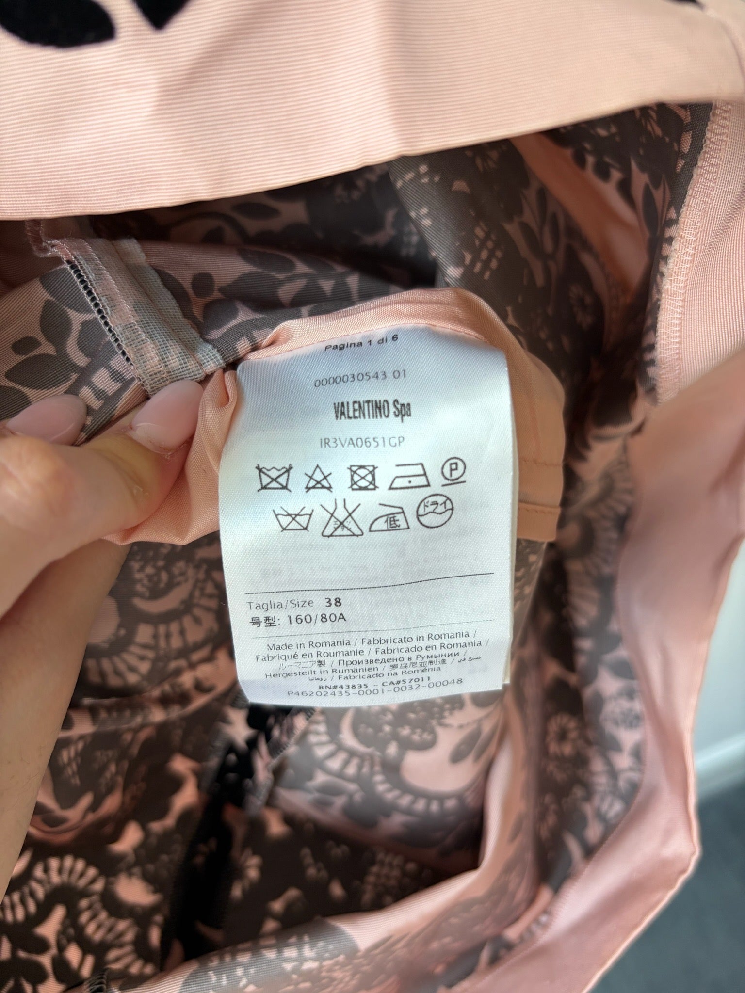 Red Valentino Pink and Black Lace Dress image 5