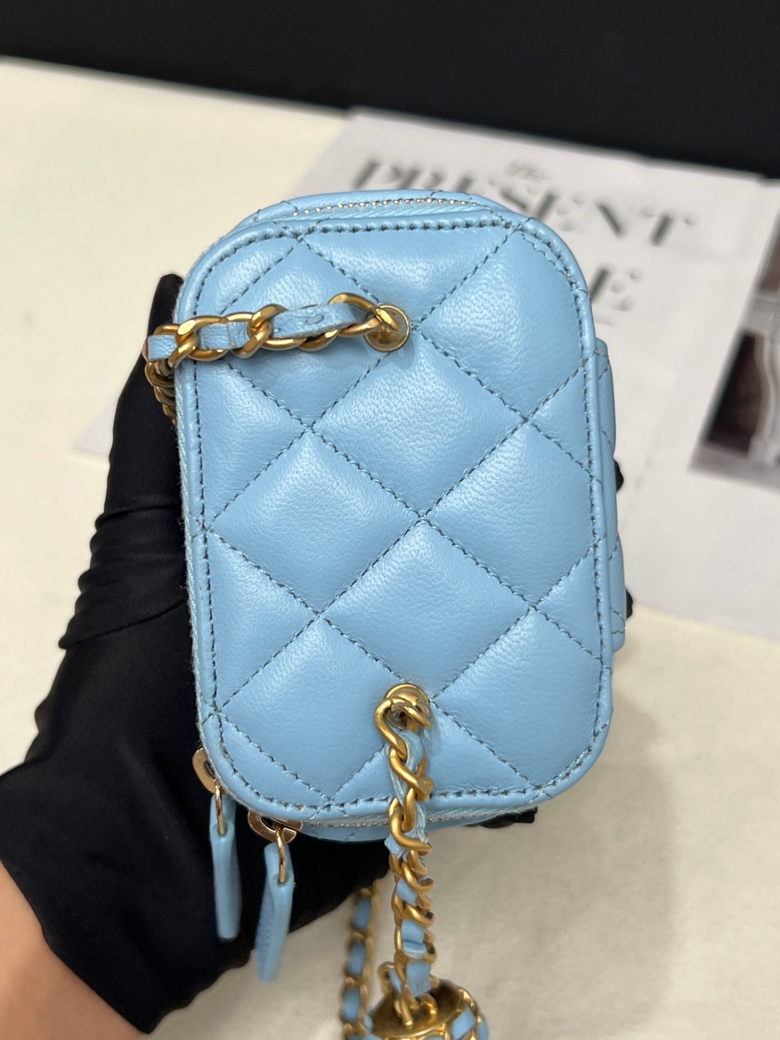 Chanel Blue Vanity Box Bag Light Blue image 5
