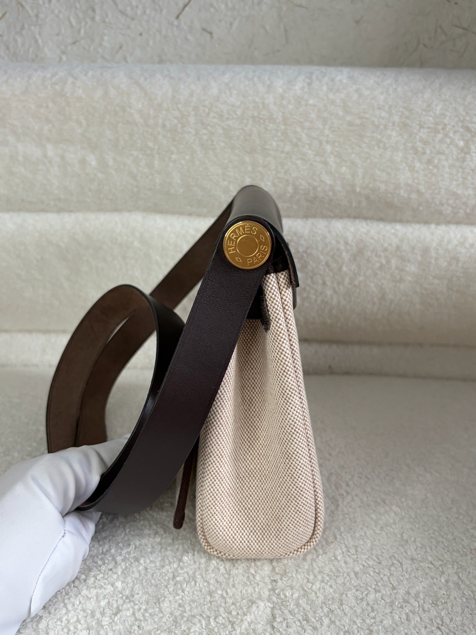 Hermes Herbag Zip 20 Ecru Beige Eben image 5