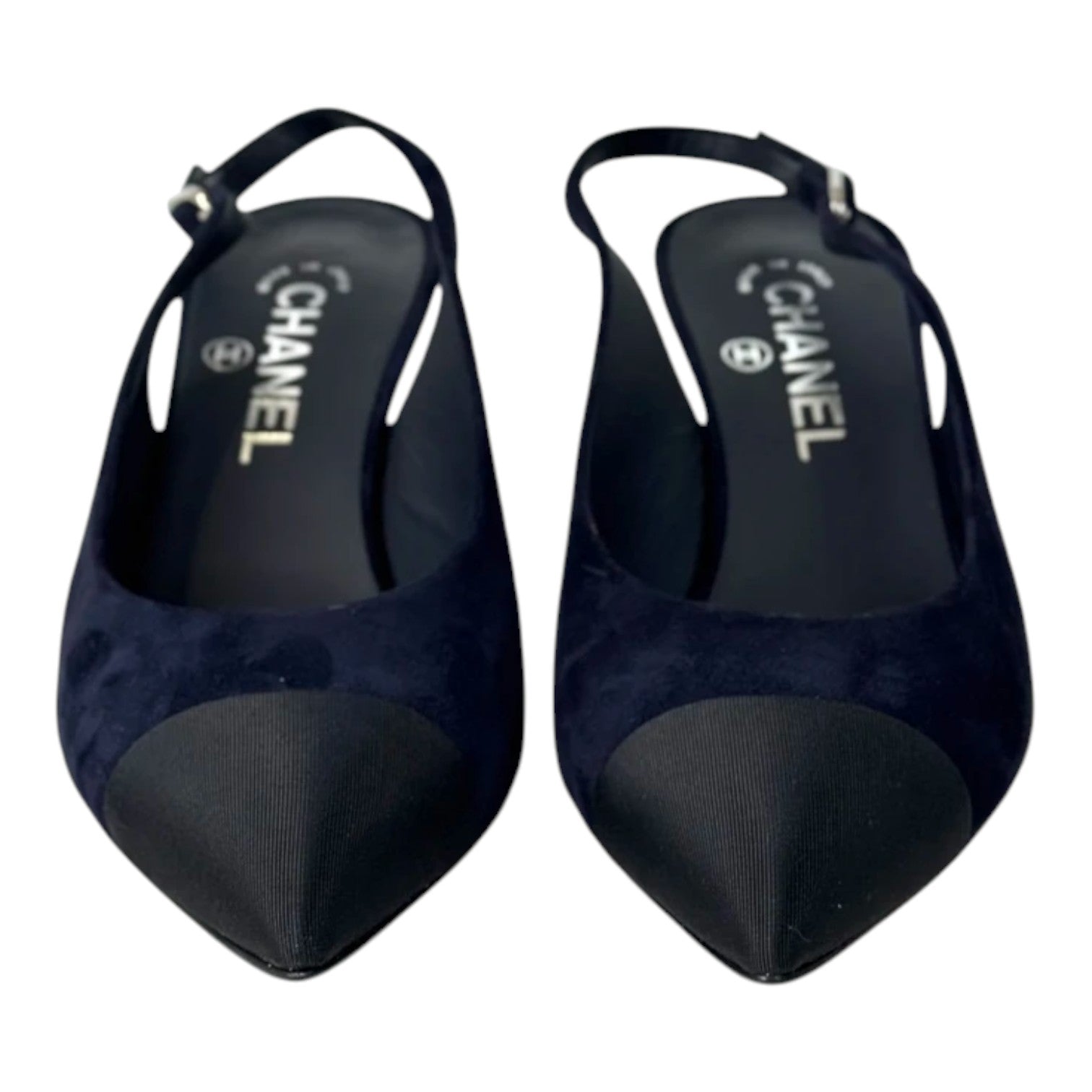 Chanel Blue Slingback Shoes - Size 37.5