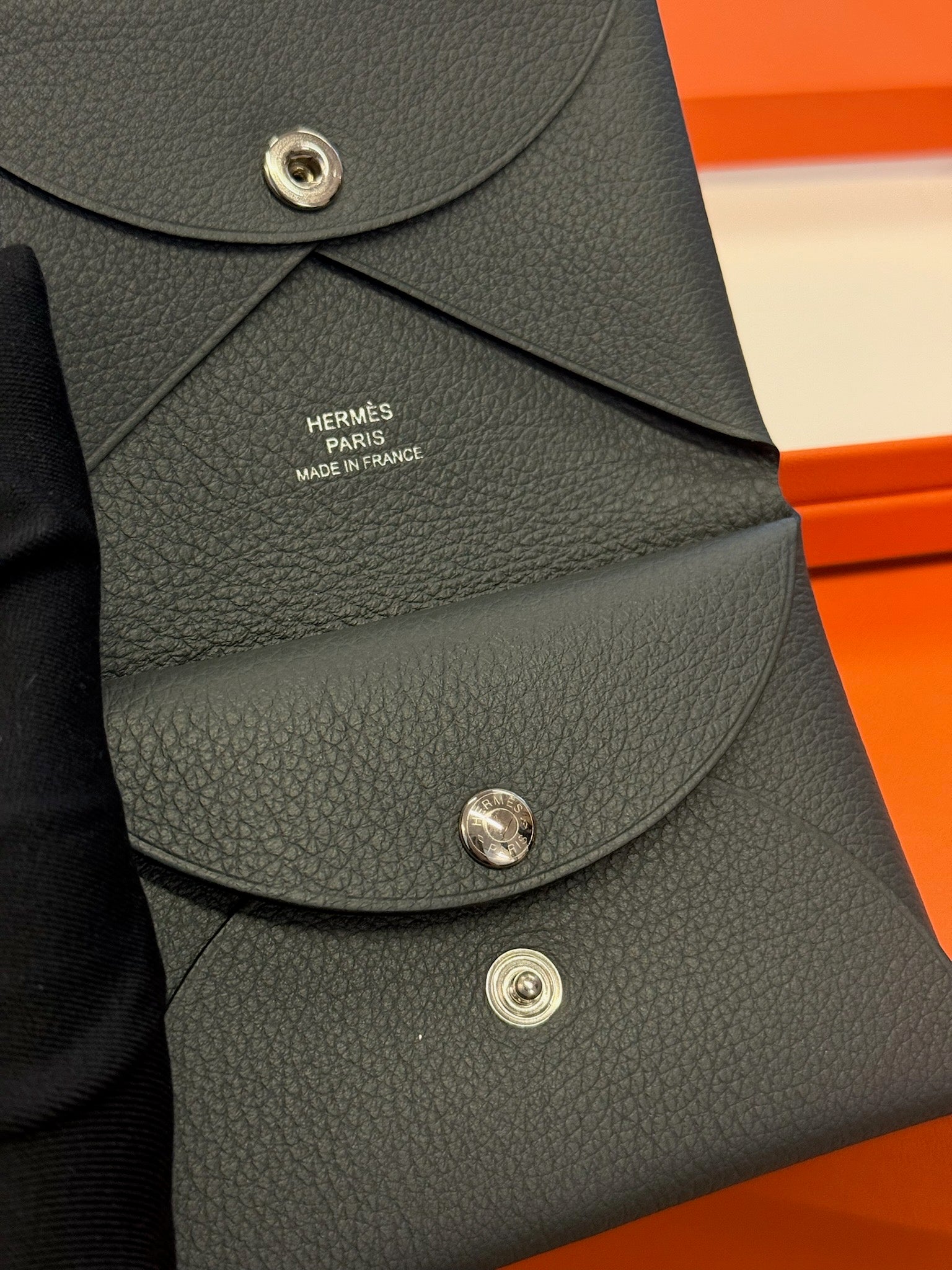 Hermès Calvi Card Holder - Dark Grey image 6