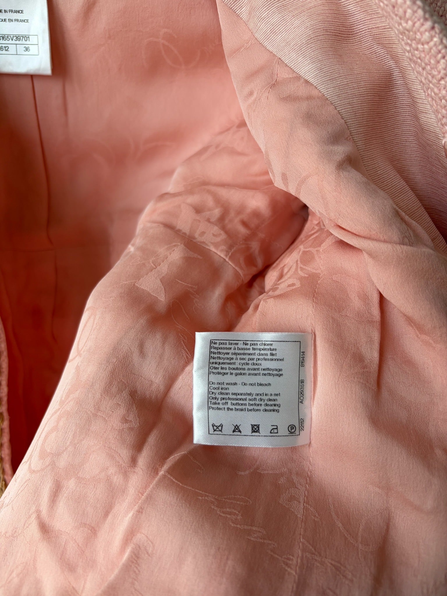 Chanel Pink Pearl Trim Jacket image 6