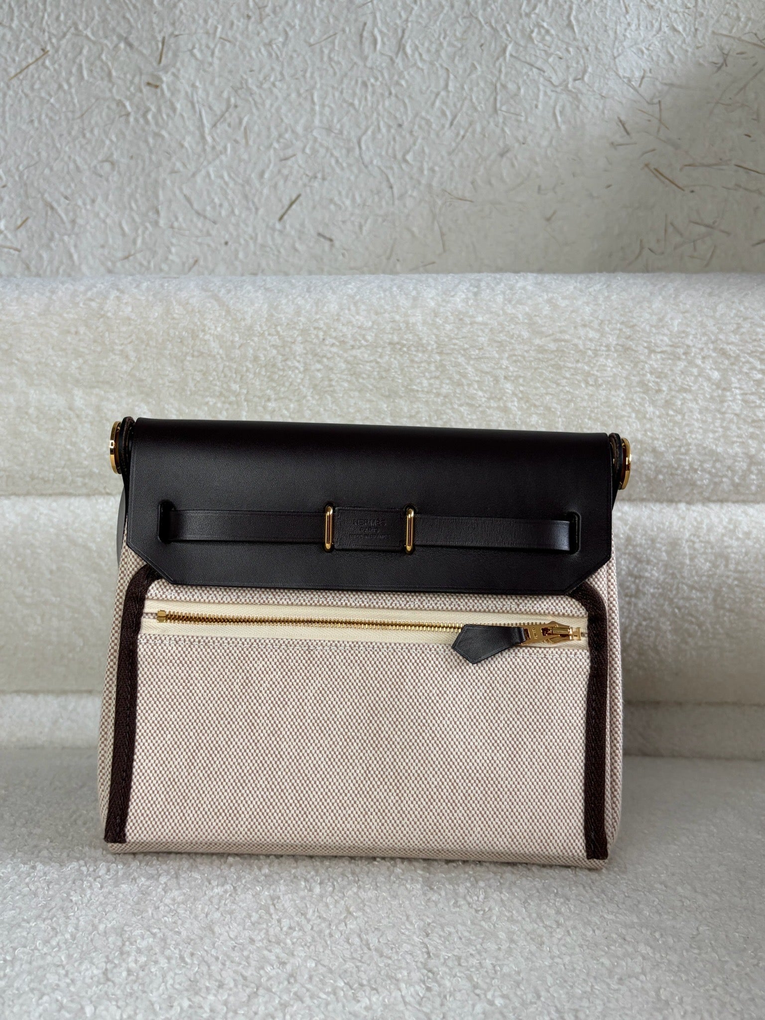 Hermes Herbag Zip 20 Ecru Beige Eben image 6