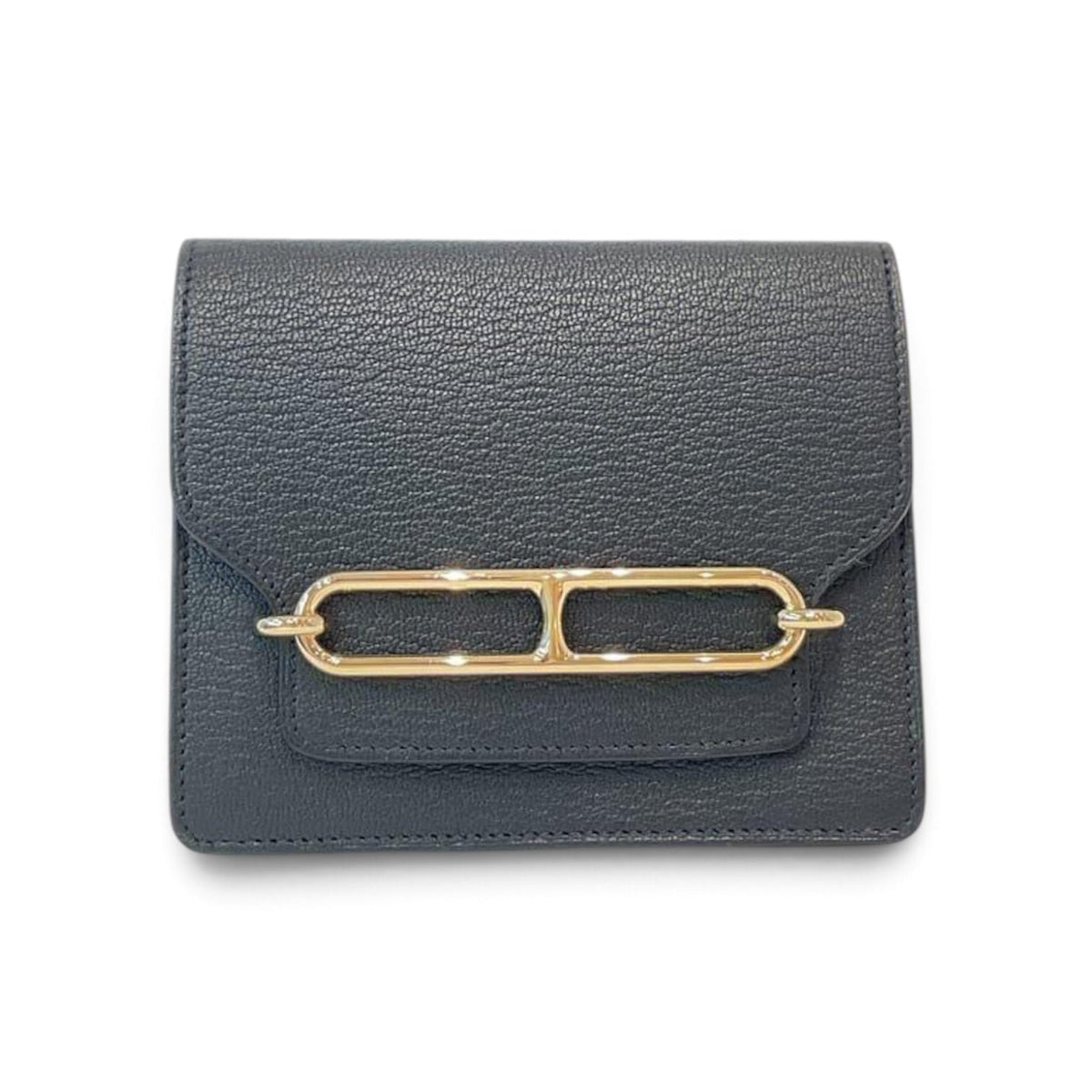 Hermes Roulis Slim in Black Chevre with GHW