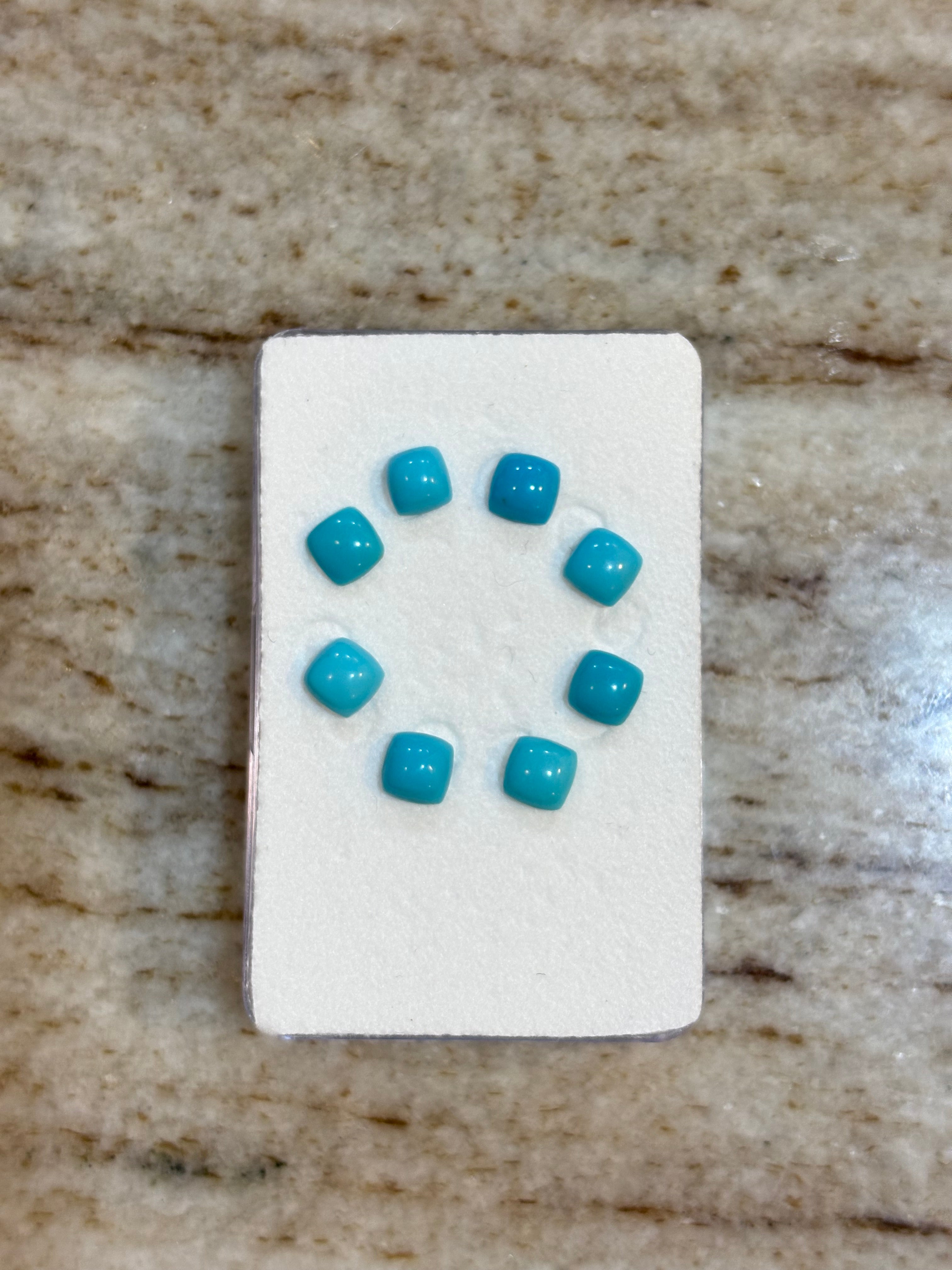 4.65ct Turquoise Arizona Cushion Set 8pcs DXBCS5764