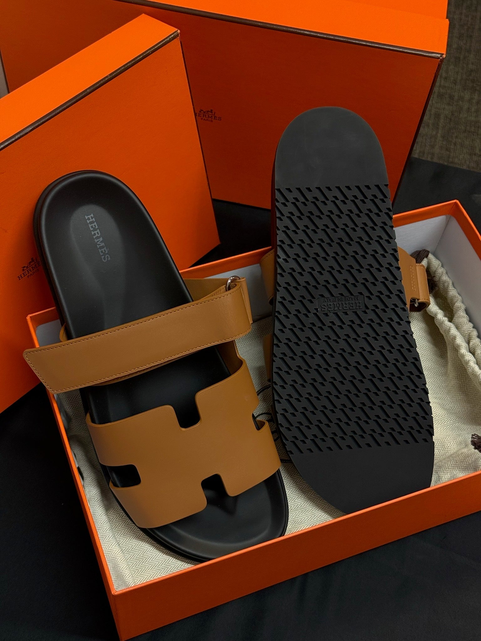 Size EU 46 - Size 46 - Hermès Chypre Sandals - Gold image 7