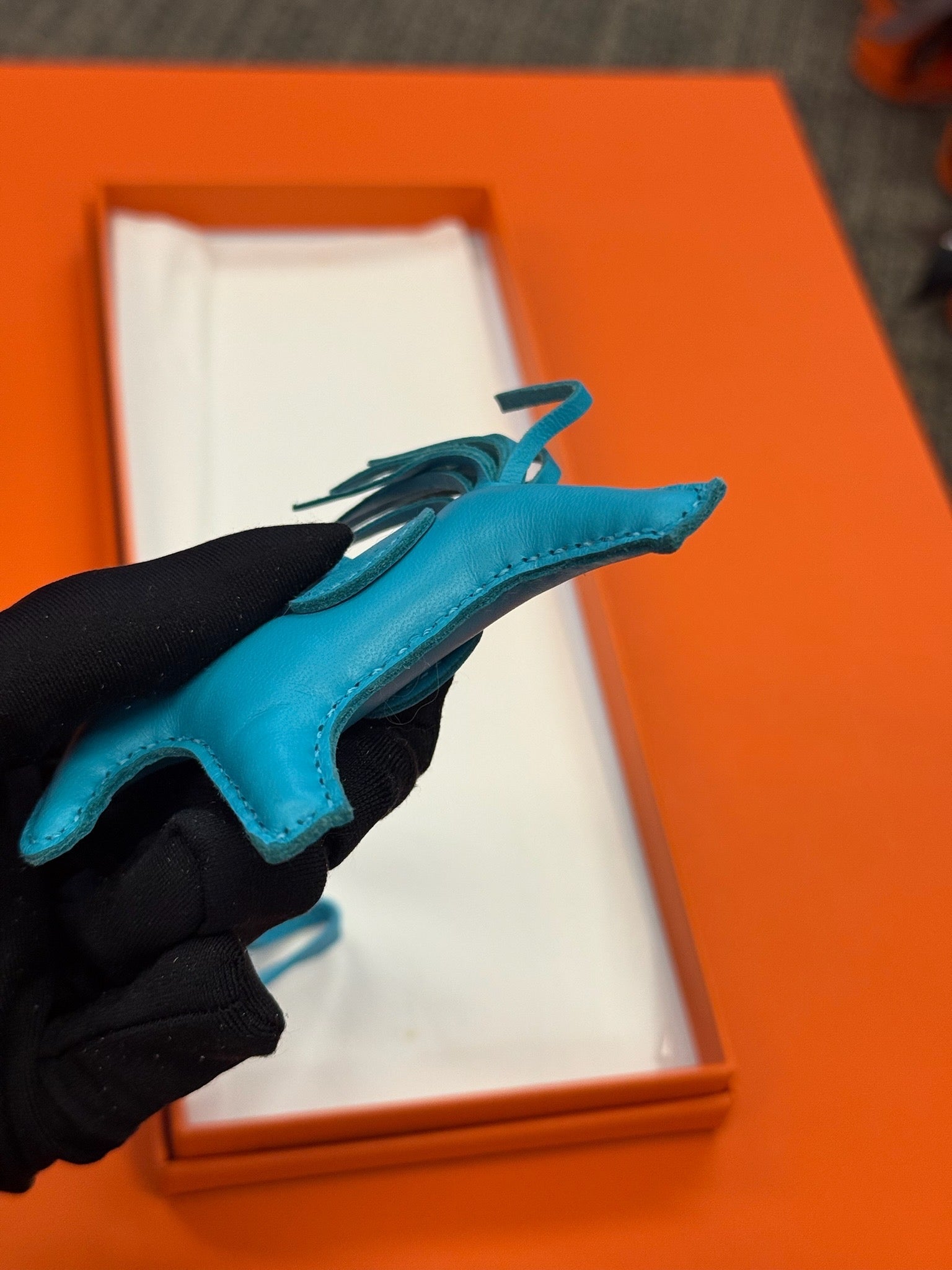 Hermès Rodeo Horse Bag Charm - Turquoise Blue image 7