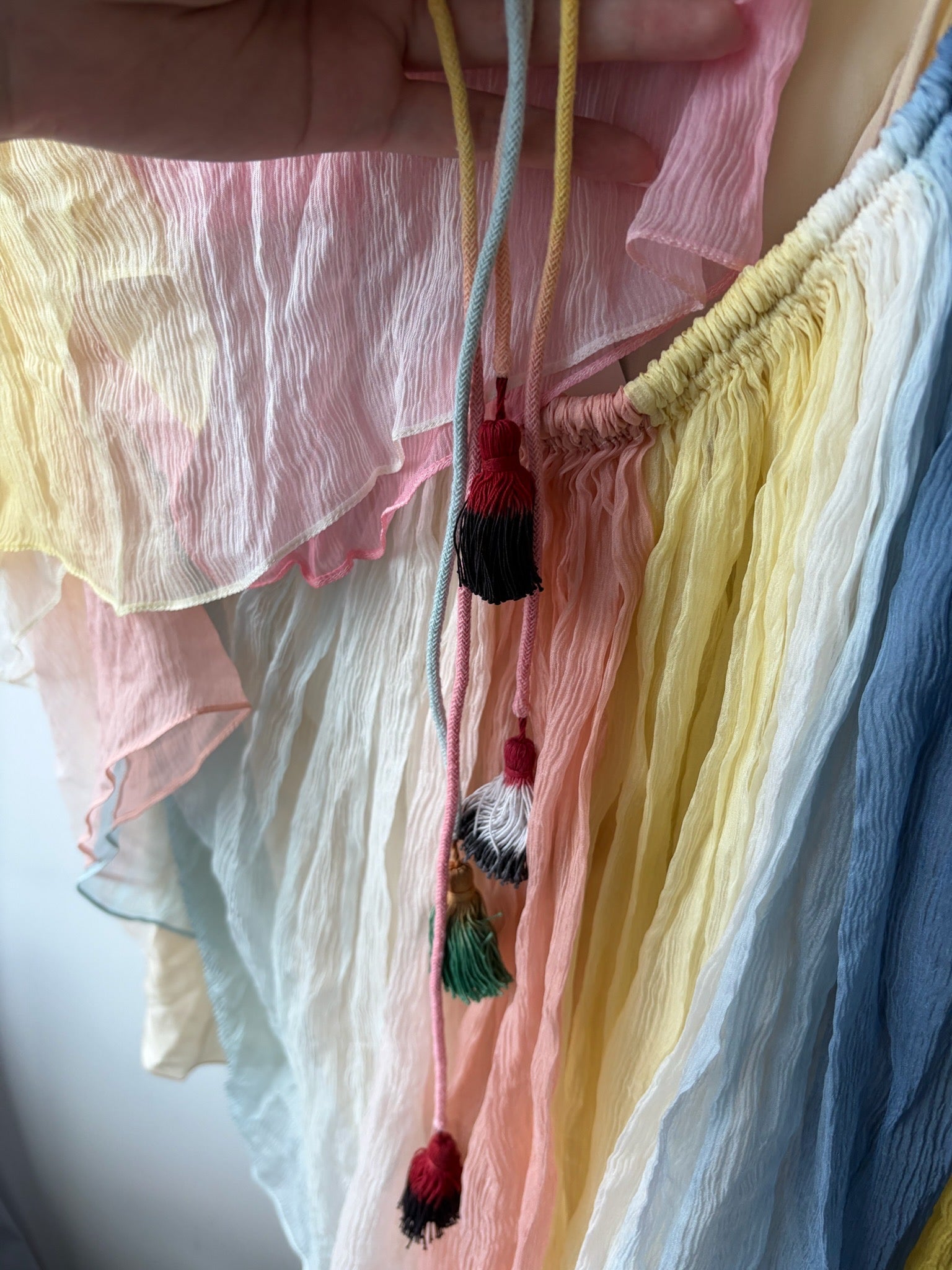 Chloe Multicolour Fringe Tie Top image 7