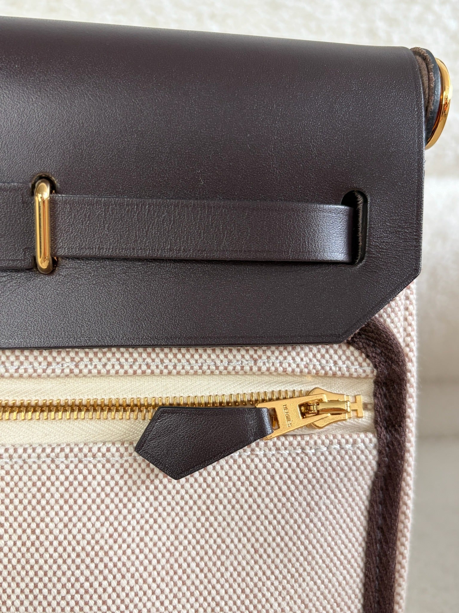 Hermes Herbag Zip 20 Ecru Beige Eben image 7