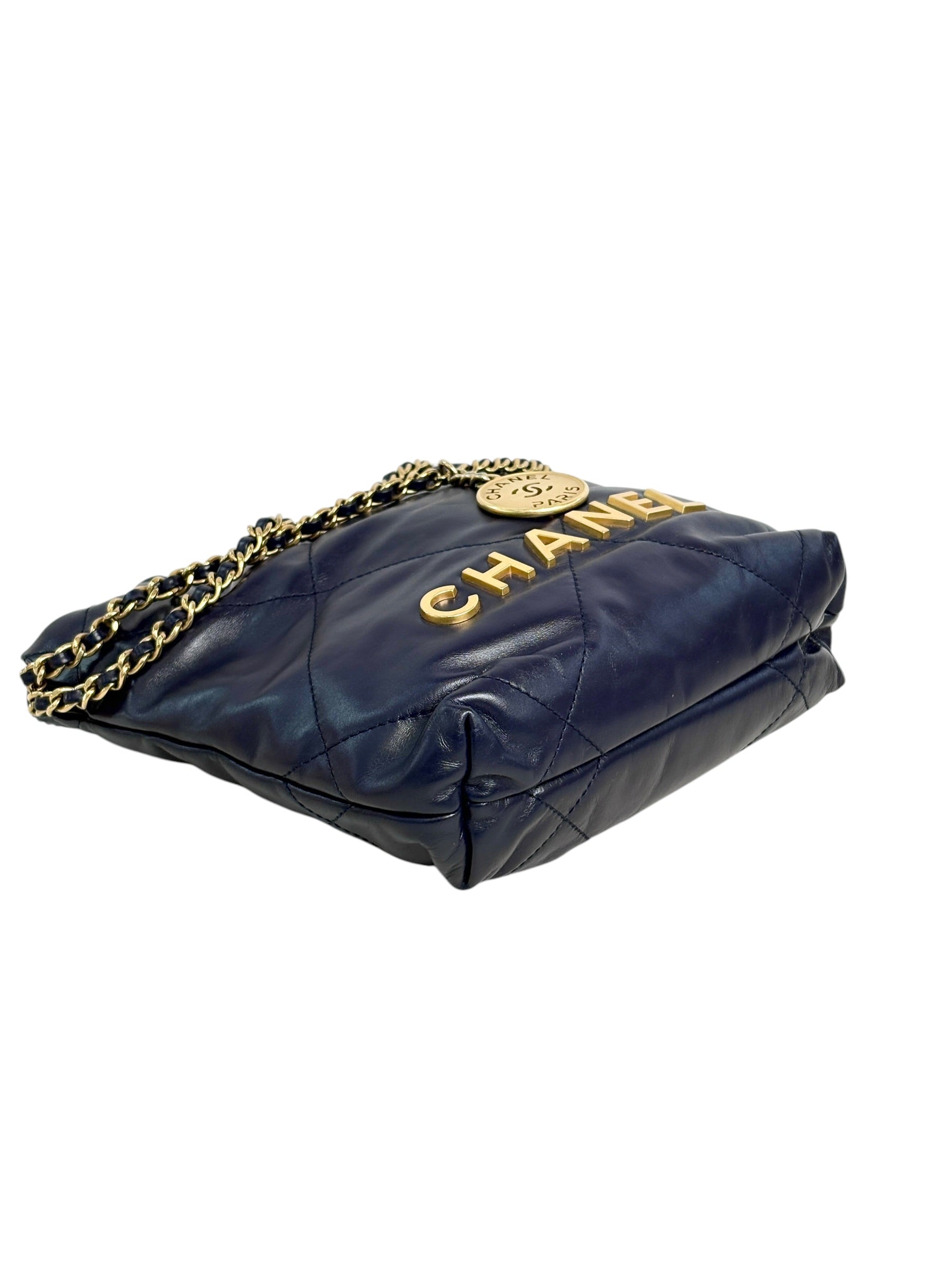 Chanel 22 Navy Mini Bag - Full Set