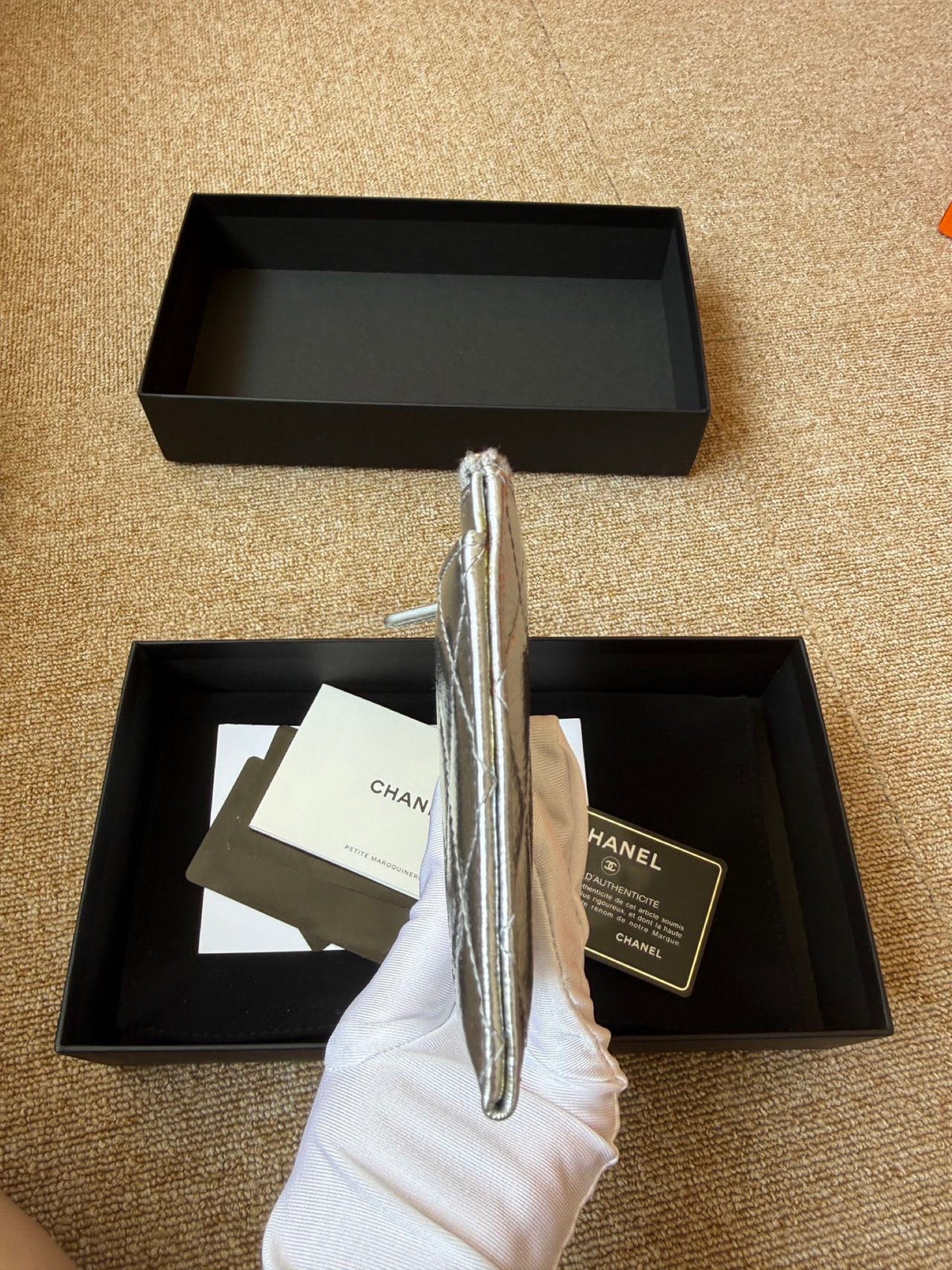 Chanel Quilted Leather Long Wallet - Silver image 8