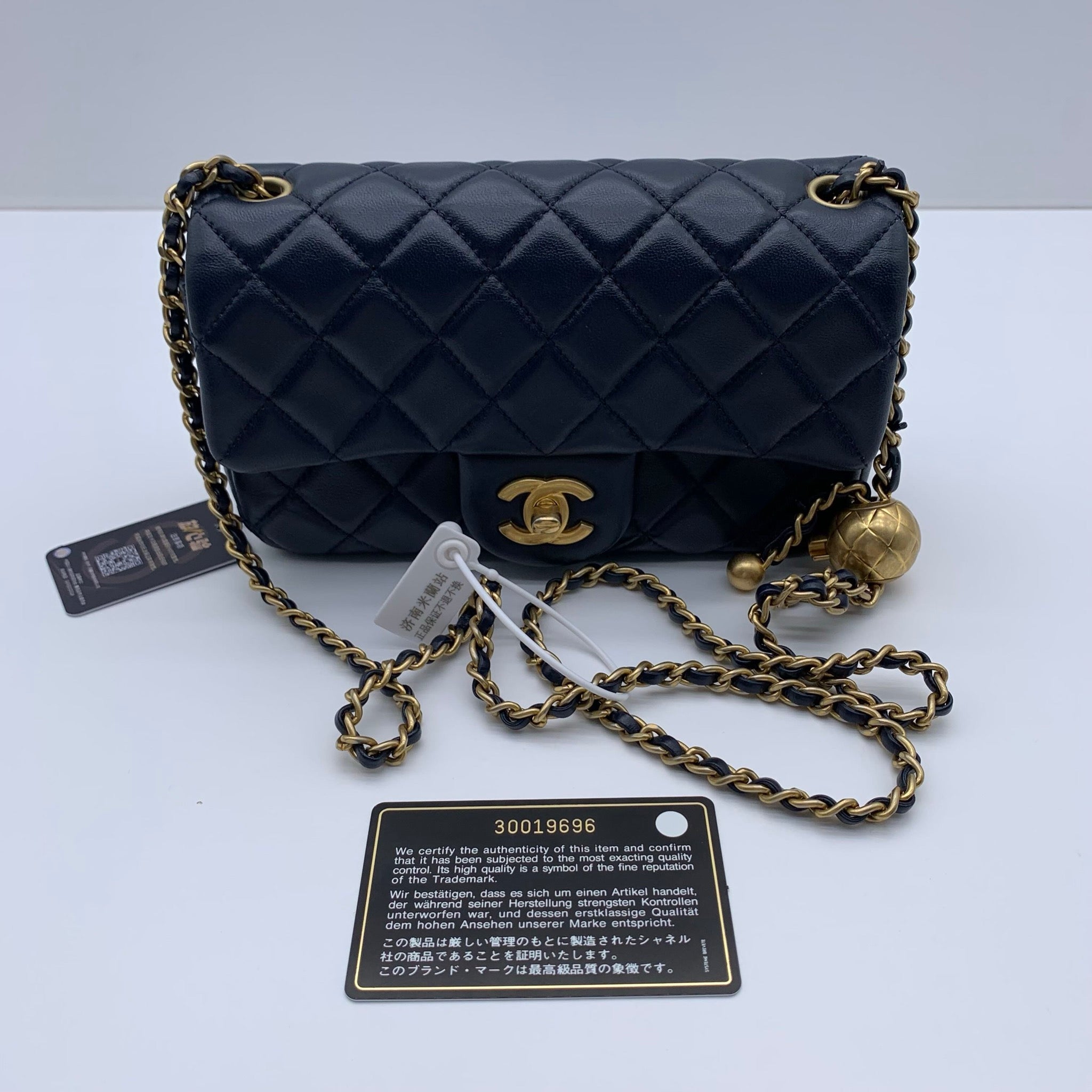 Chanel Mini Classic Flap Rectangle Navy Blue Lambskin Bag image 8