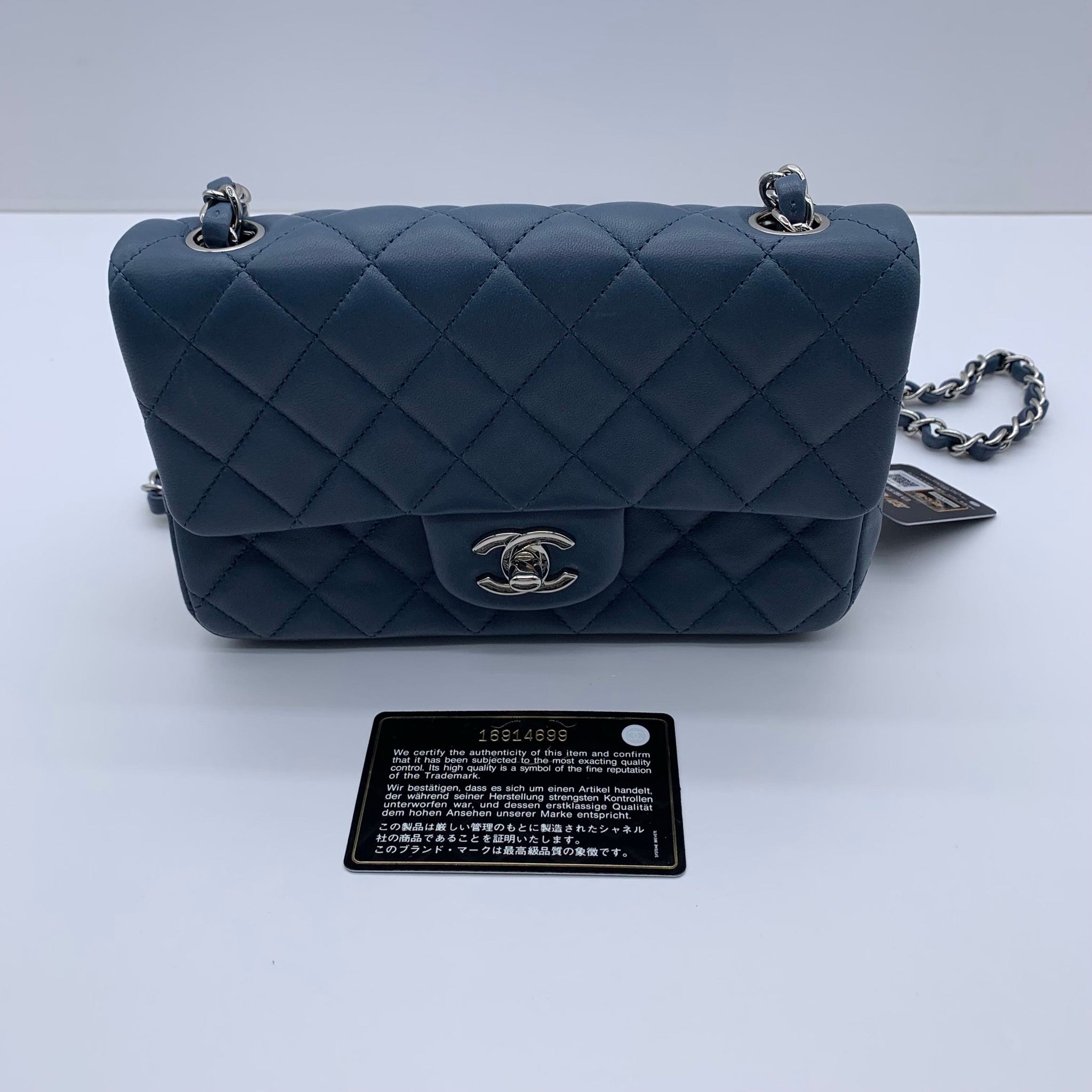 Chanel Classic Flap Large Mini Haze Blue Silver Hardware Bag image 8