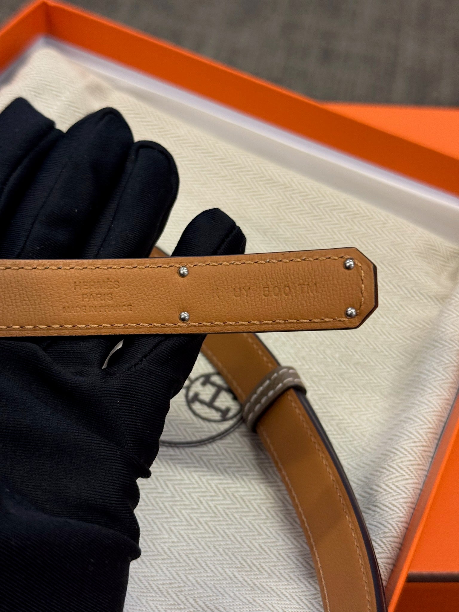 Hermès Leather Belt - Etoupe / Brown image 8