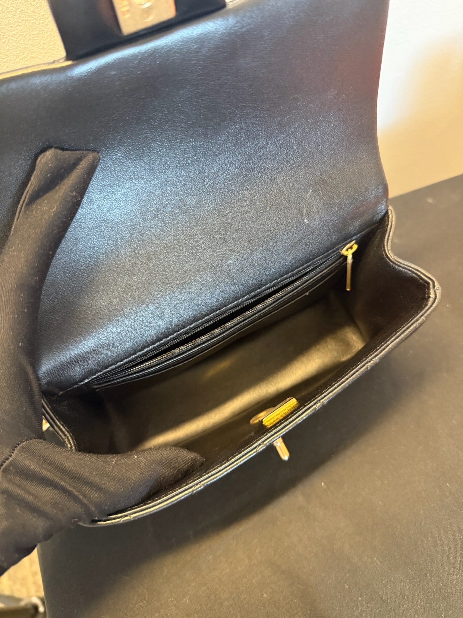 Chanel Mini Top Handle Flap Bag - Black image 8