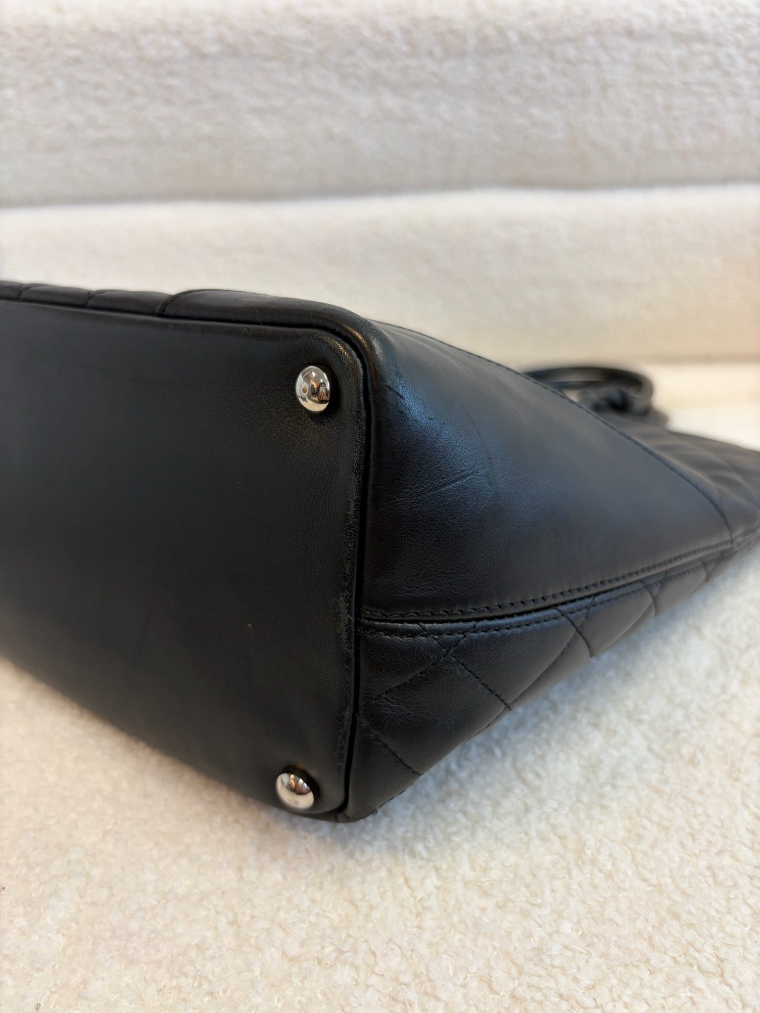 Chanel Cambon Tote Black with Patent Leather Logo image 8