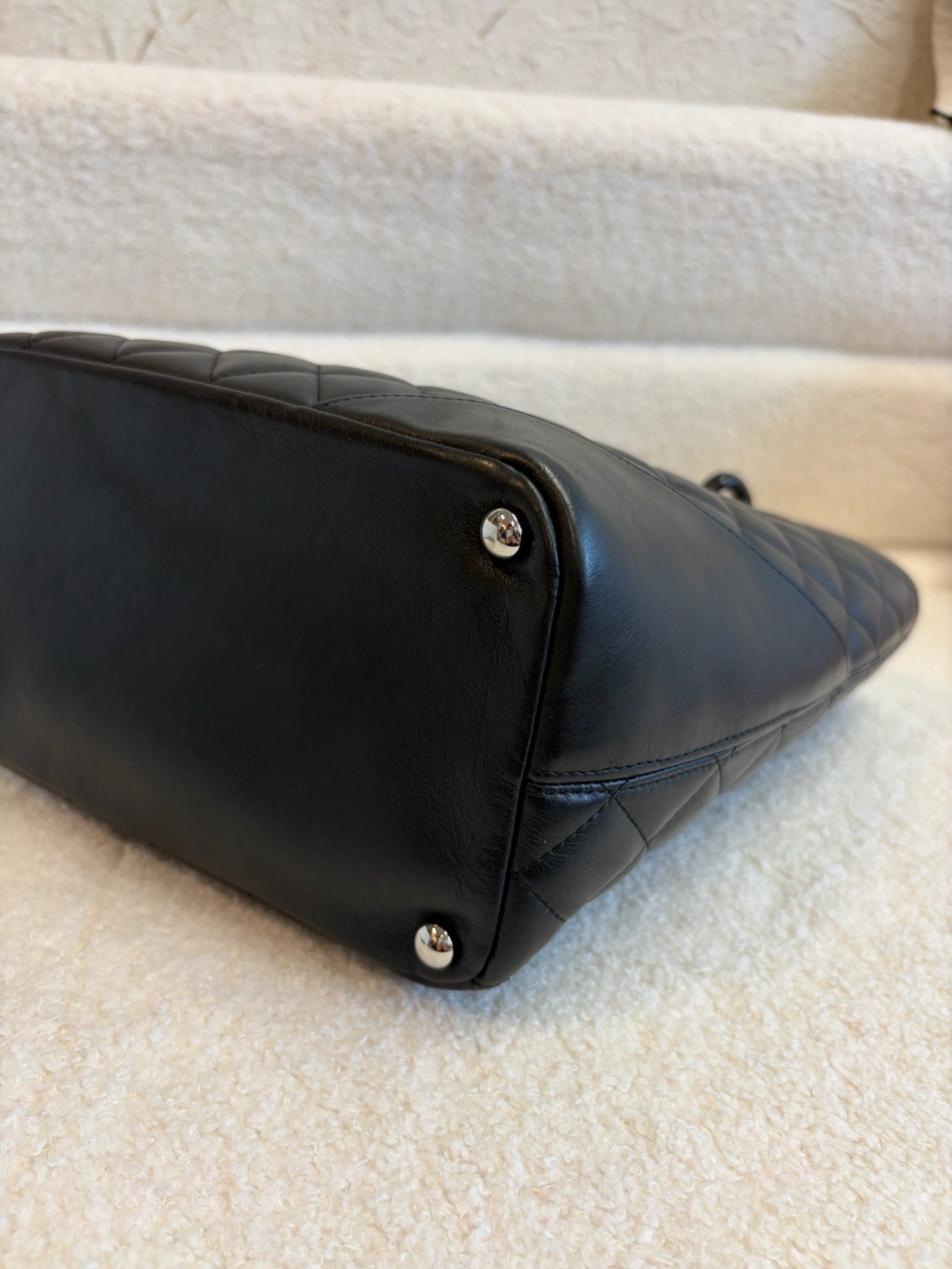 Chanel Cambon Tote Black with White Logo image 8