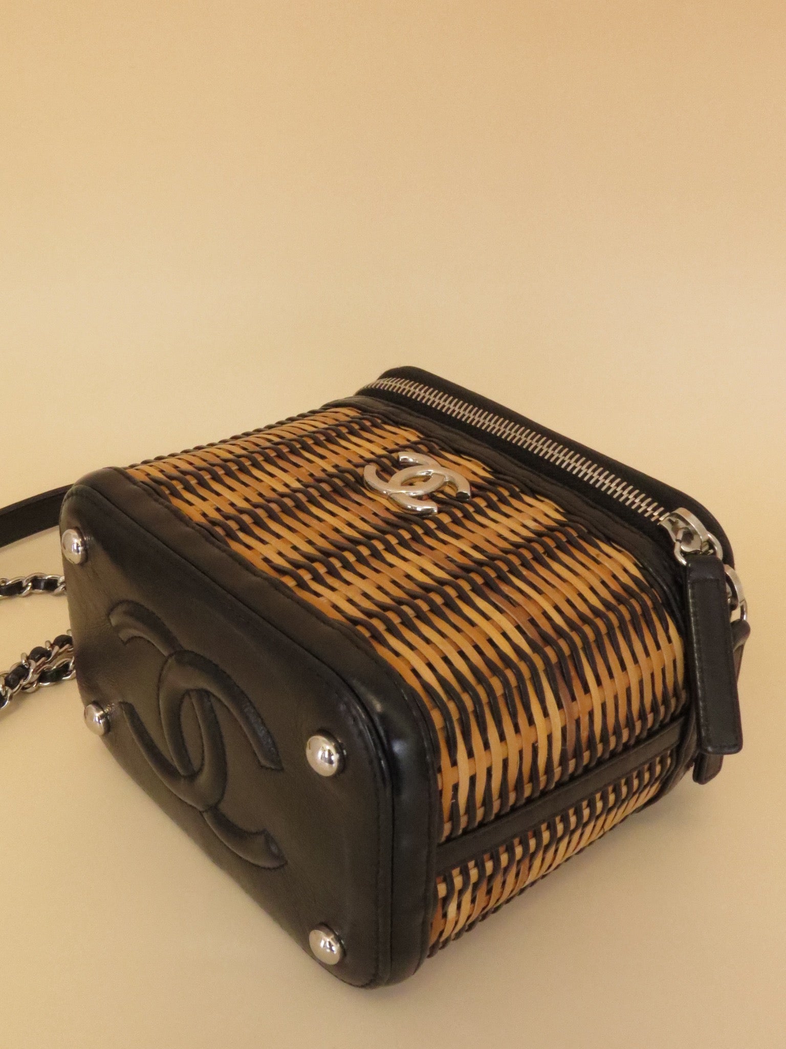Chanel Woven Vanity Case - Black & Natural image 8