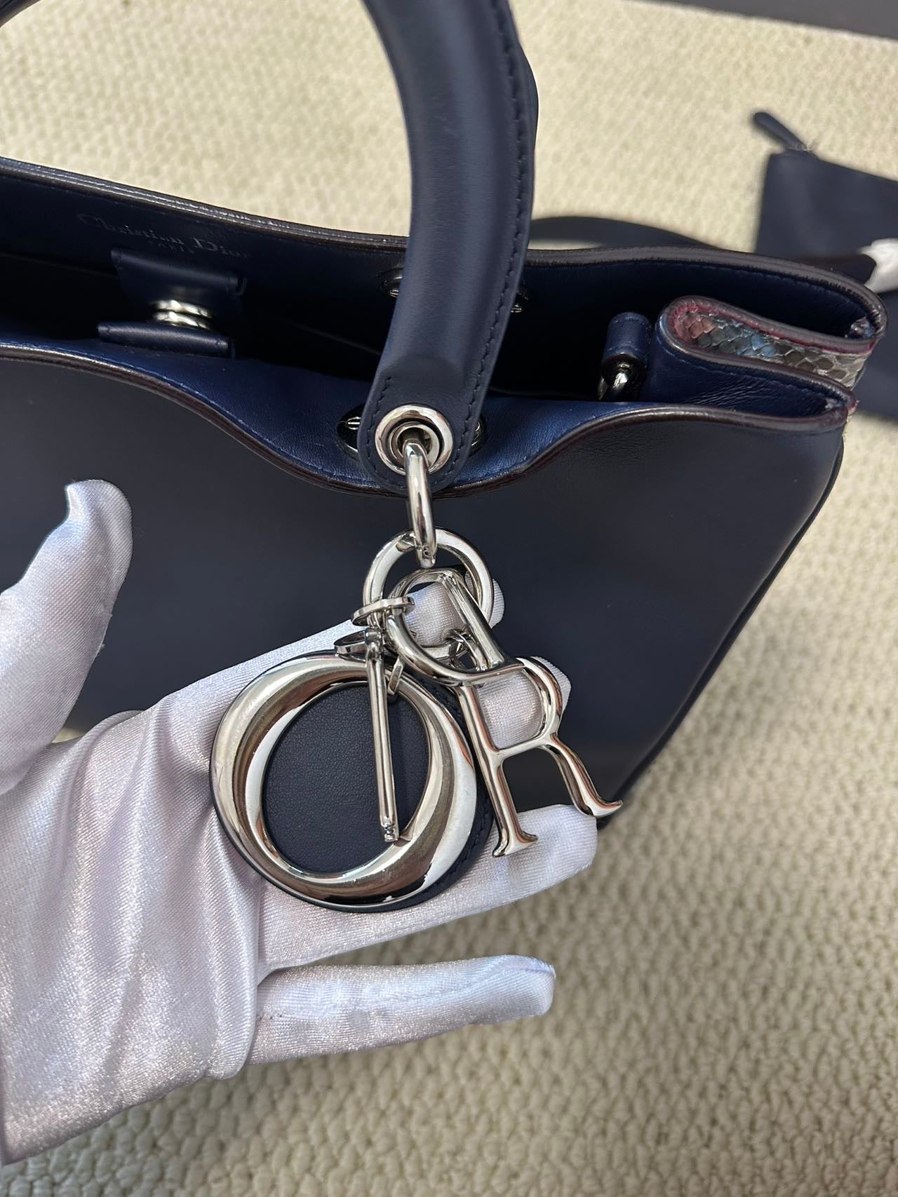 Dior Diorissimo VIP Tote - Navy Calfskin with Palladium-Finish Hardware