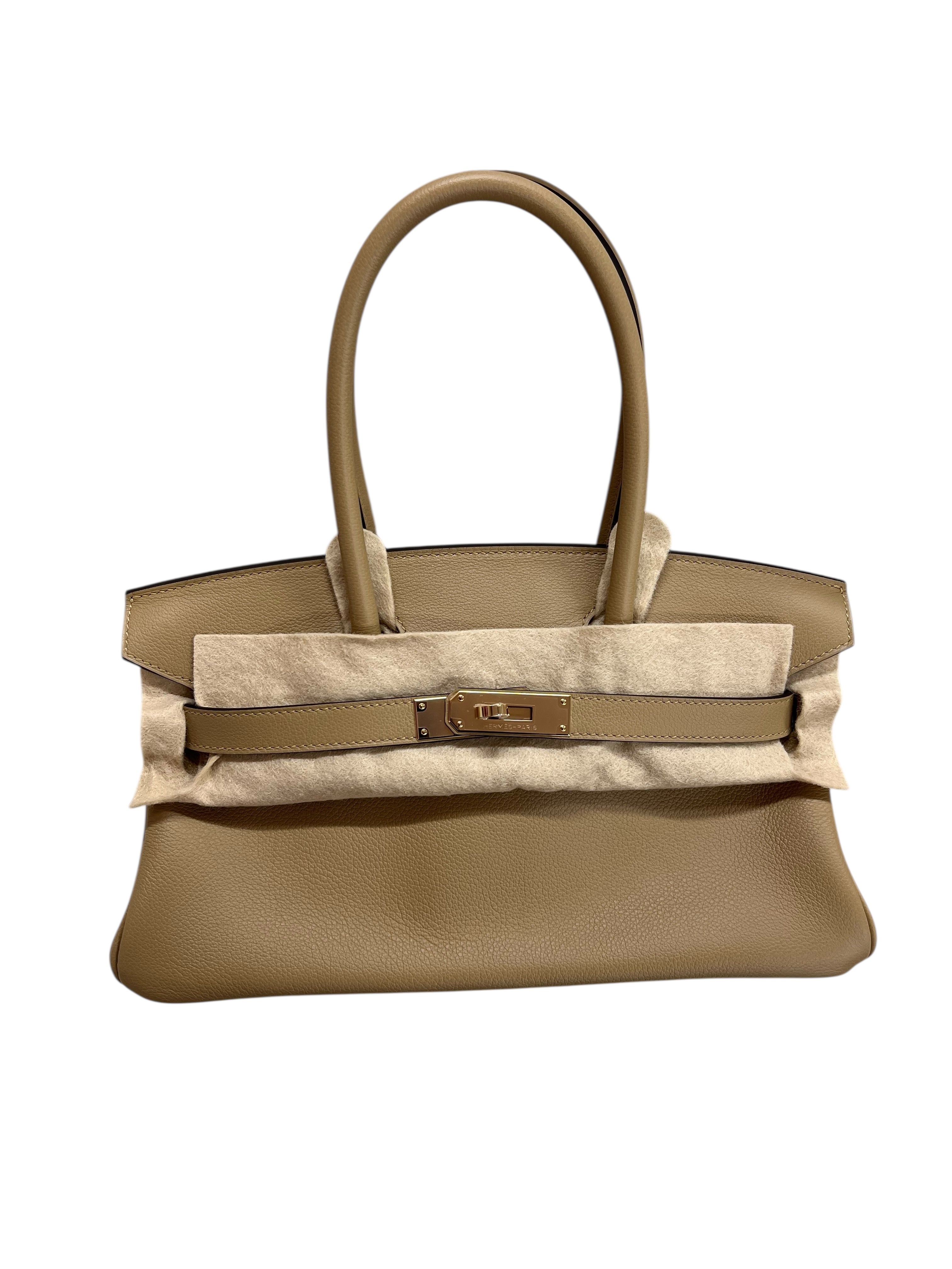 Hermes Shoulder Birkin 29 Poussiere Evercolor PMBHW #K SKCJB-298879