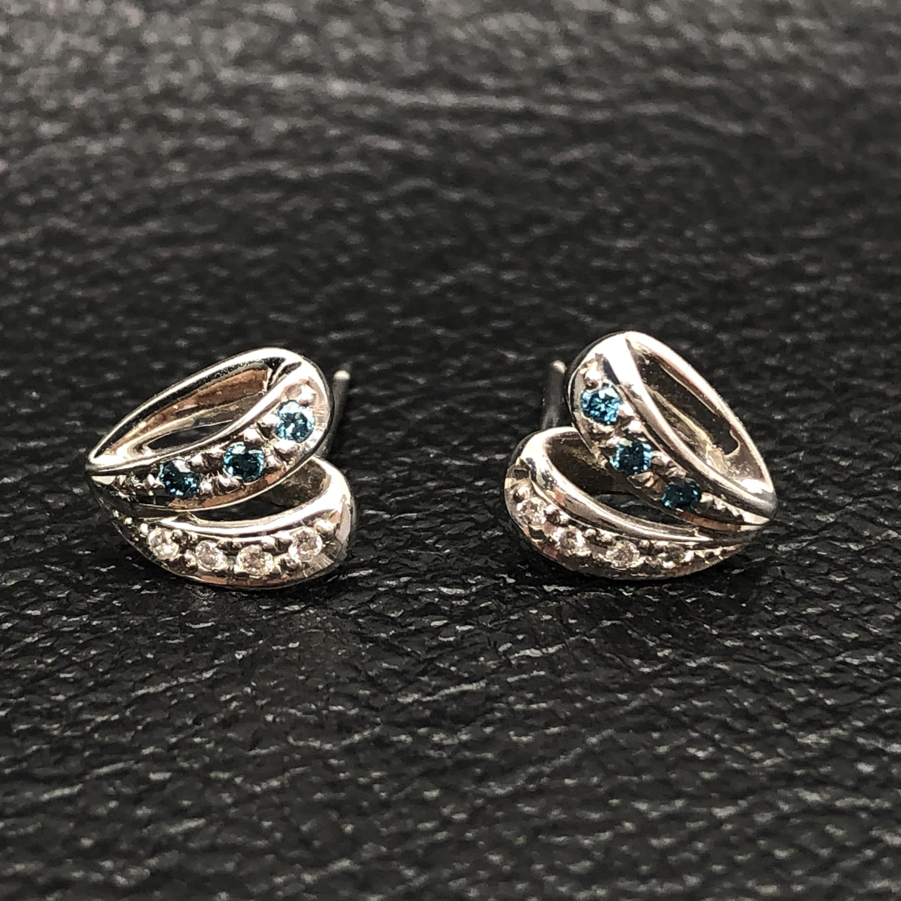 Custom Jewelry Diamond Pierces, D(0.05ct/0.05ct), K18WG/K14WG, 1.6g C297499