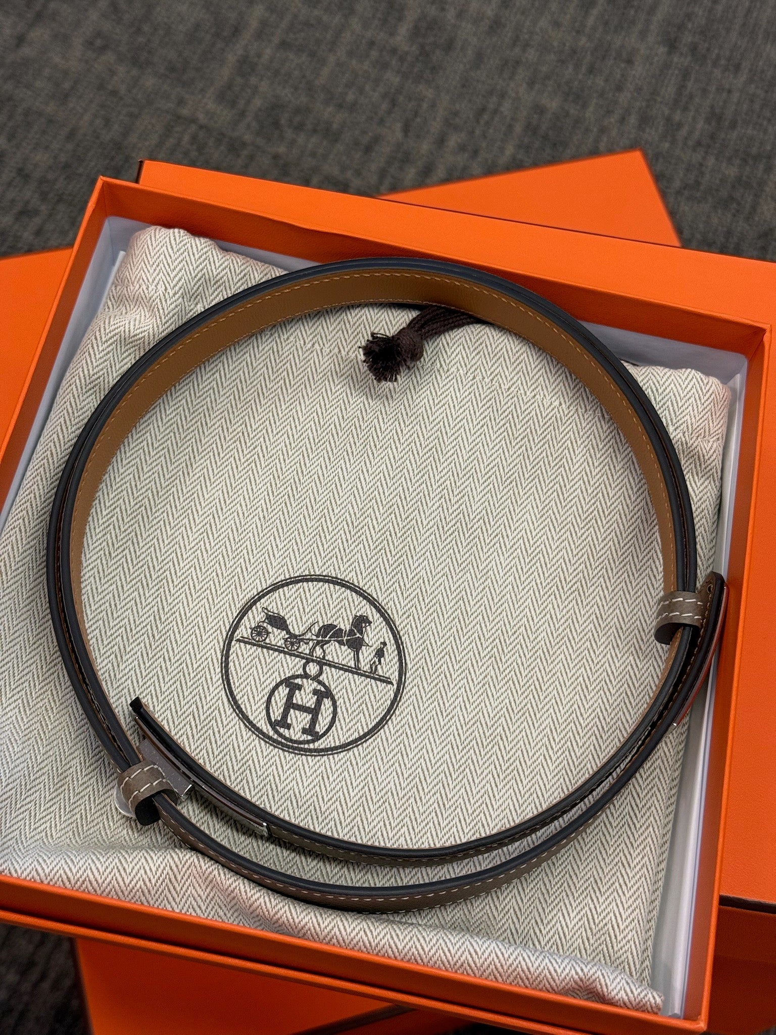 Hermès Leather Belt - Etoupe / Brown image 9