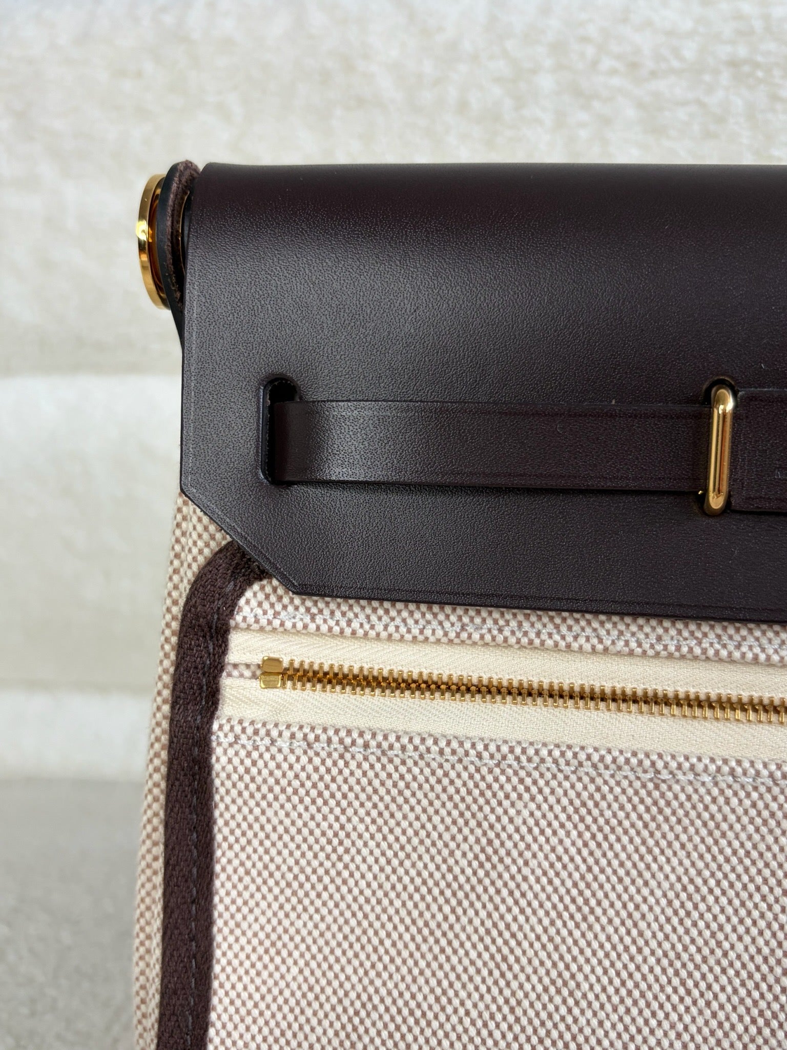 Hermes Herbag Zip 20 Ecru Beige Eben image 9