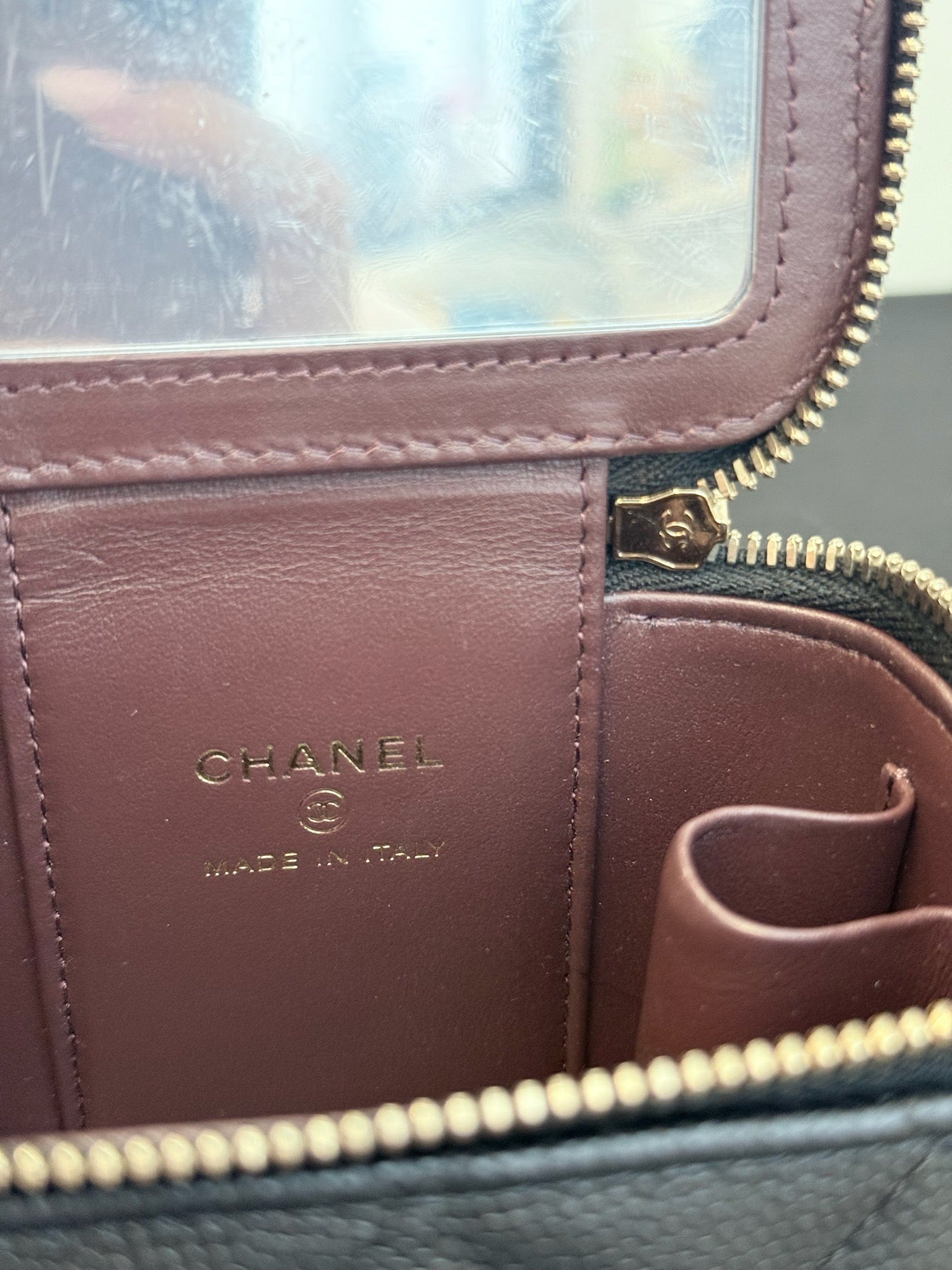 Chanel Black Lambskin Mini Vanity Case with Top Handle image 9