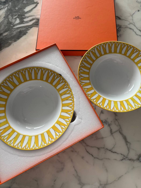 Hermès Balcon du Guadalquivir Plate - Gold White