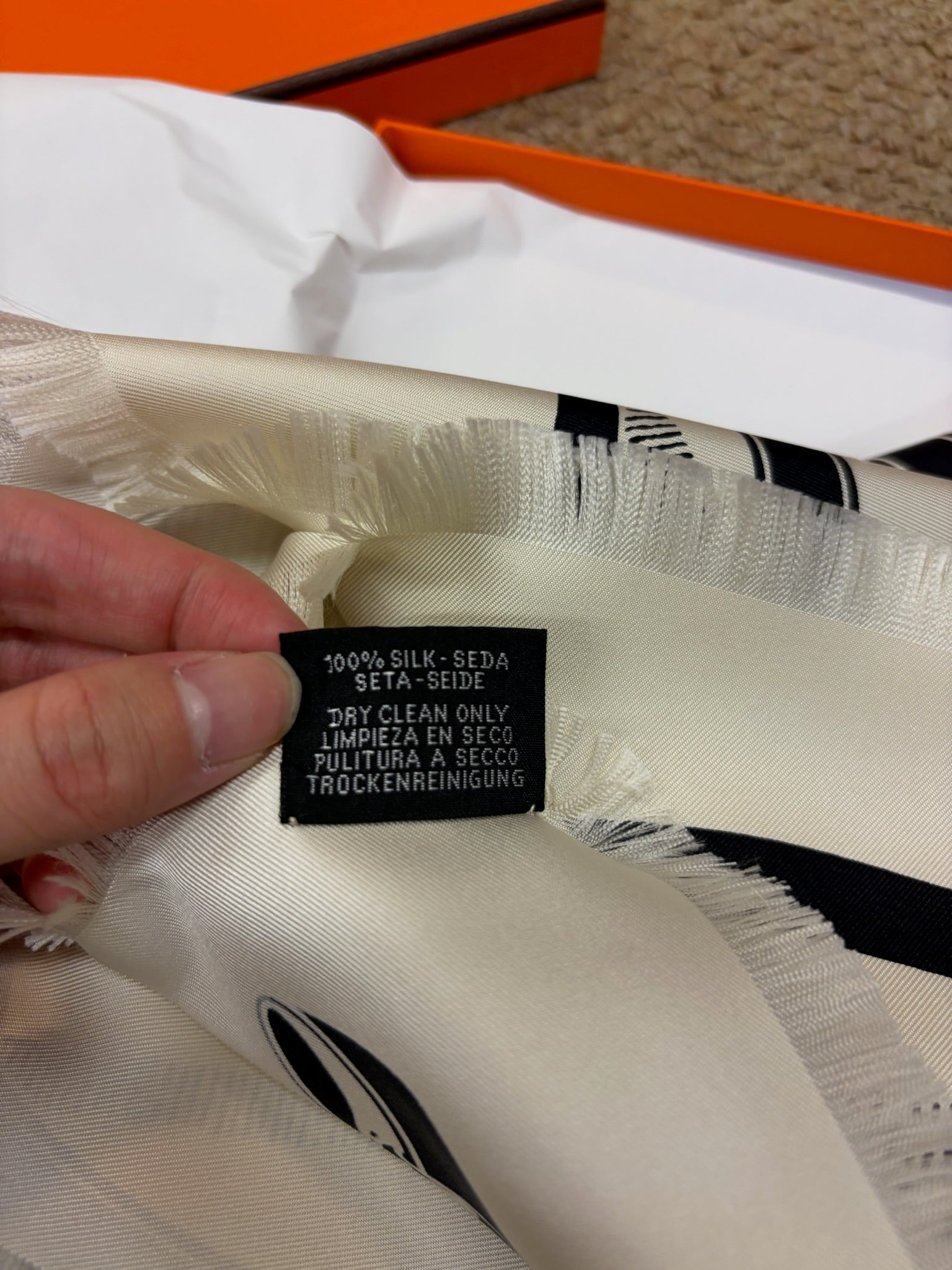Hermes  Grand Manege Fringed Scarf 80