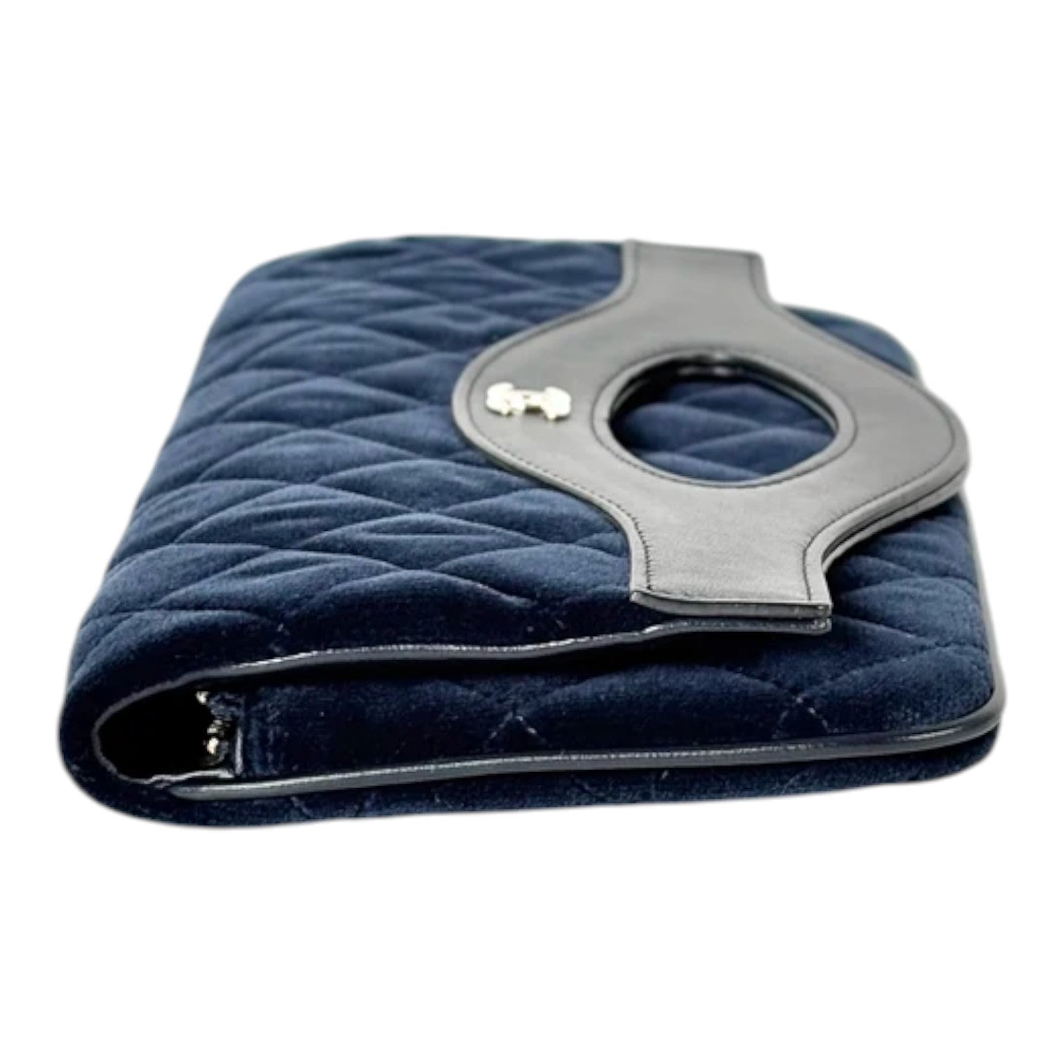 Chanel 31 Navy Velvet Clutch Bag