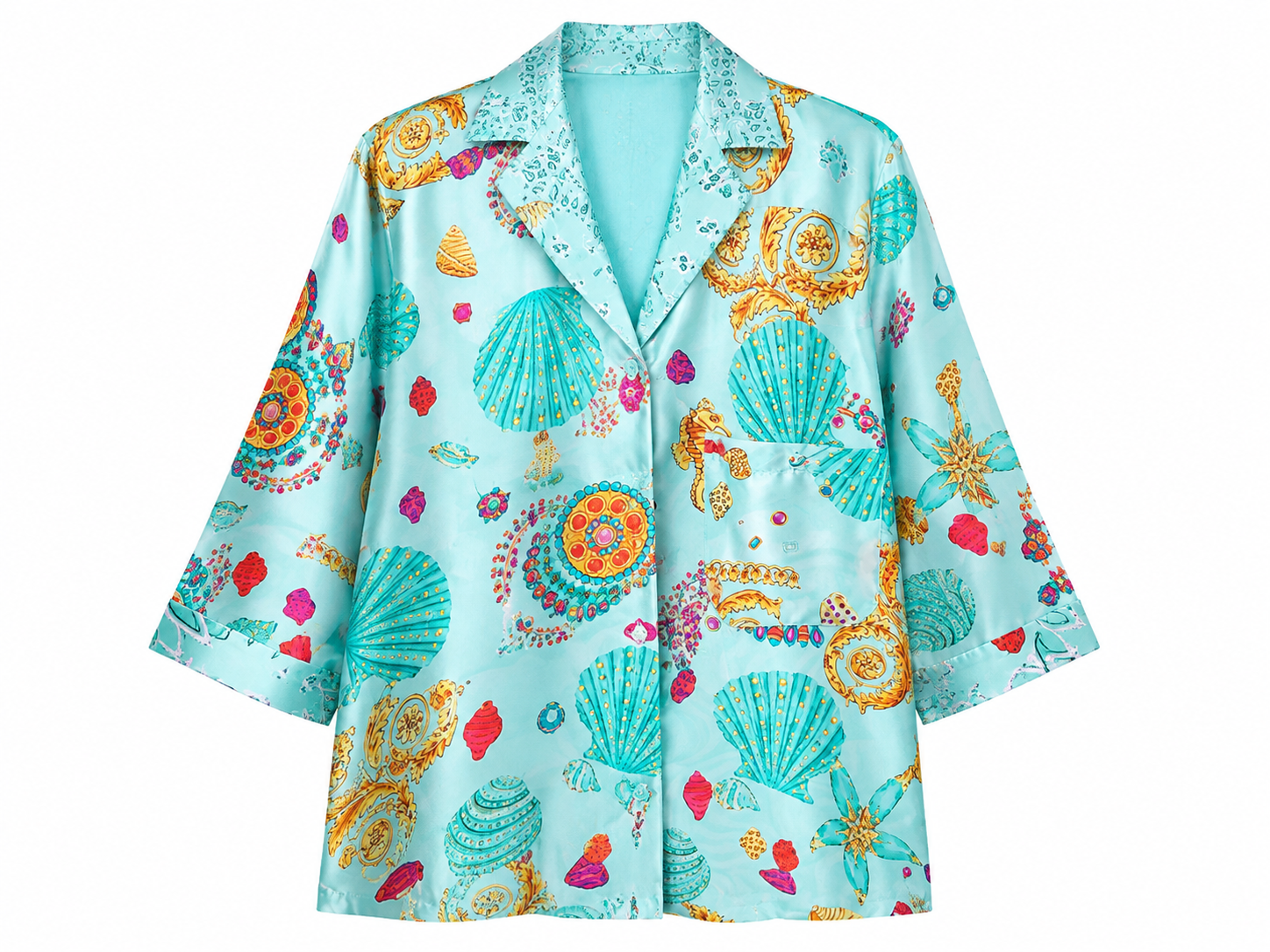 SHIRT ARTY PAMEGEE PRINT COLLAR BANDANA PARAIBA COLOR  MCL13040