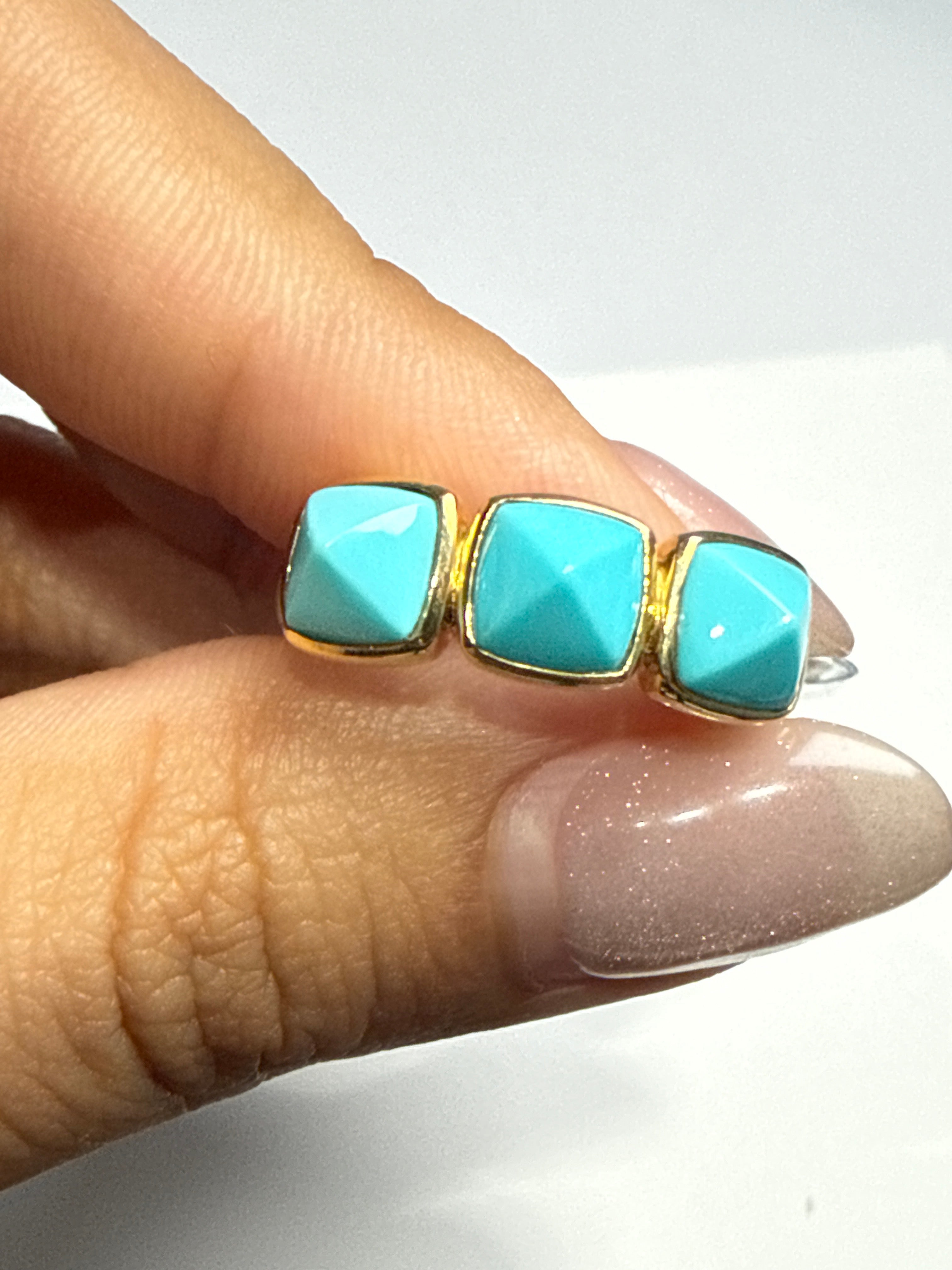 GSTV Turquoise Sugarloaf Band in 18K US 6.5 4186 JJC9019