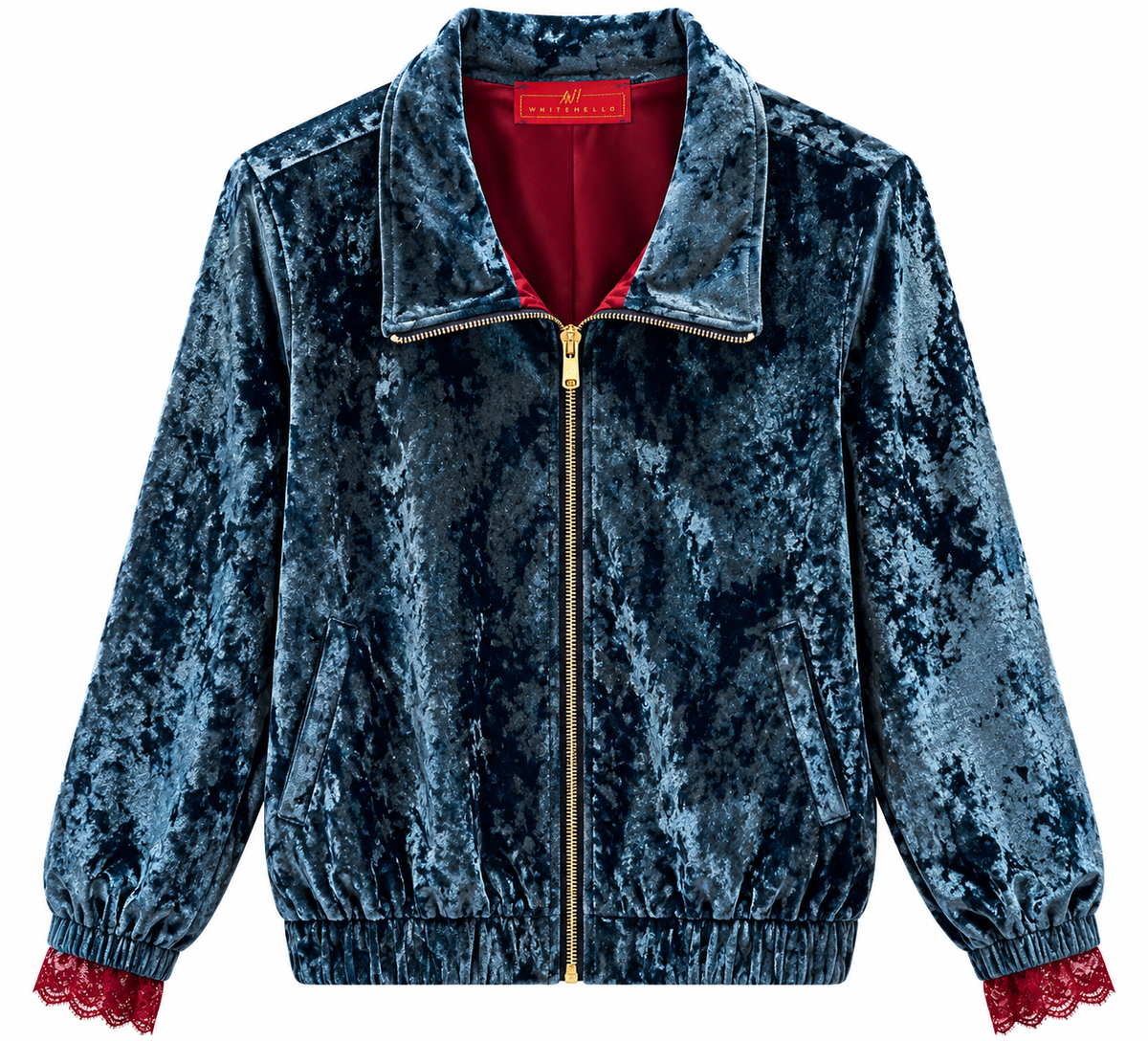 BOMBER COME VELVET FRENCH LACE BURGUNDY MCL13497