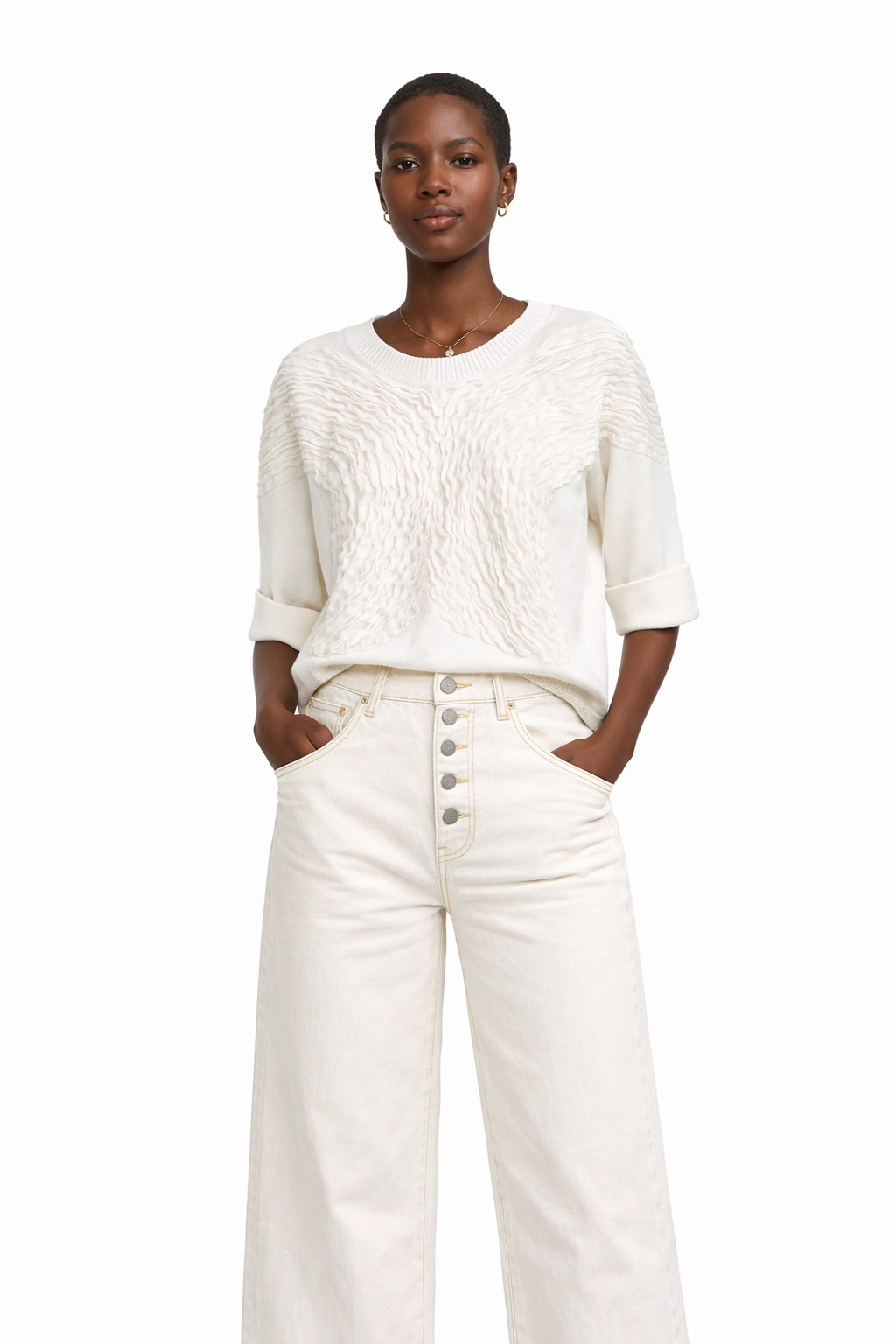 LOOSE FIT LONG FRONT DESIGN SWEATER (سترة)"LAYLA"