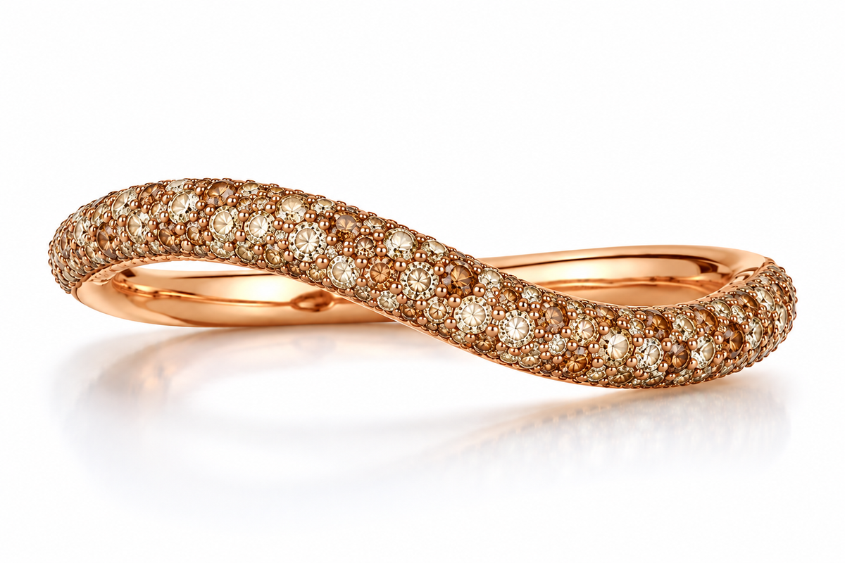 18k Sugar  Dust Colored Stack Ring SETTING ONLY SABSET070
